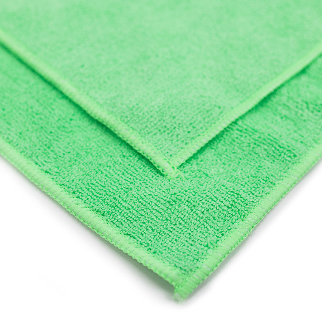 380GSM Premium Multipurpose Microfiber Cleaning Towel Green - Car Detailing, Garage, Mechanic, Home - 50 Pack
