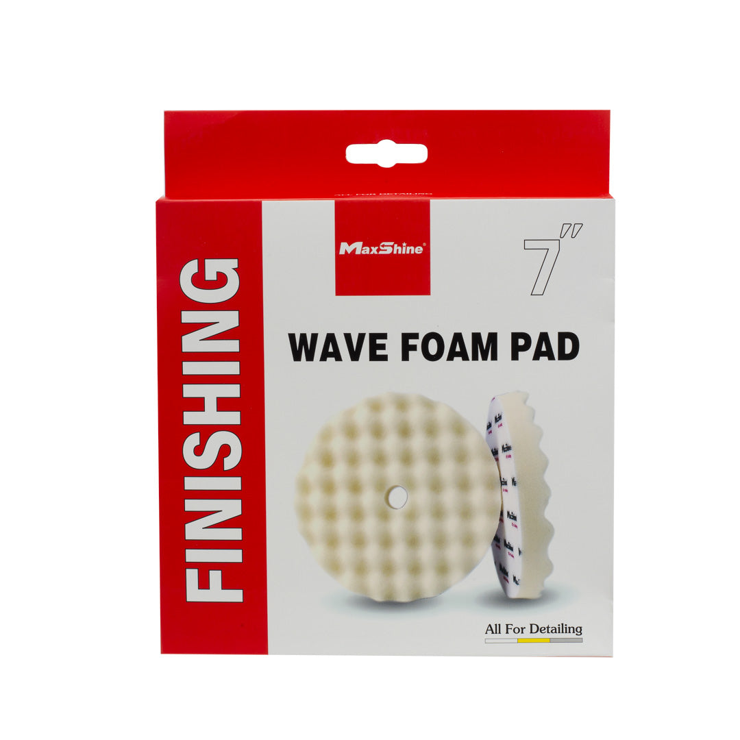Rotary Wave Foam Polishing Pad 7in - White Finishing