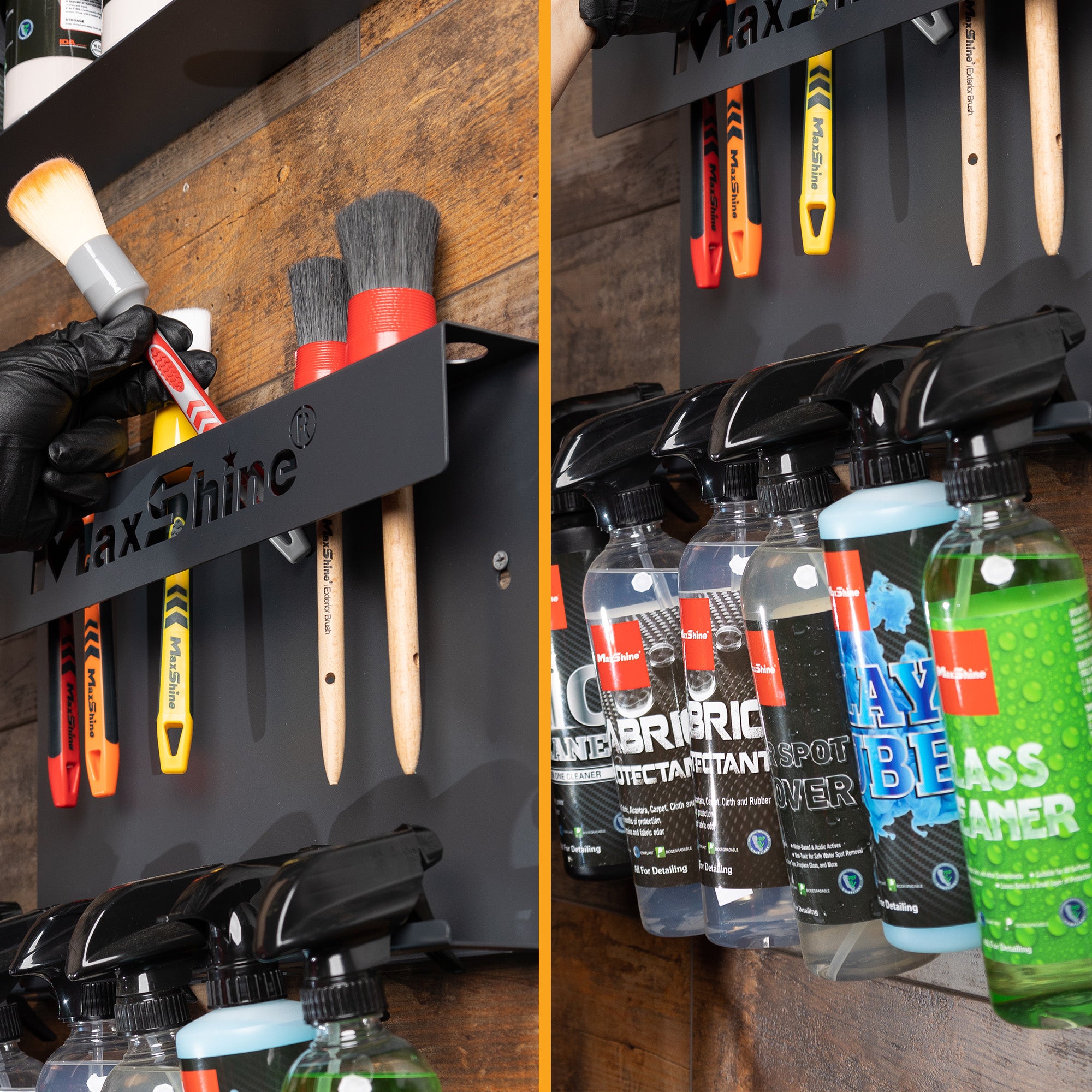 H06 Wall Mount Tool Holder | Brush and Trigger Bottle Holder
