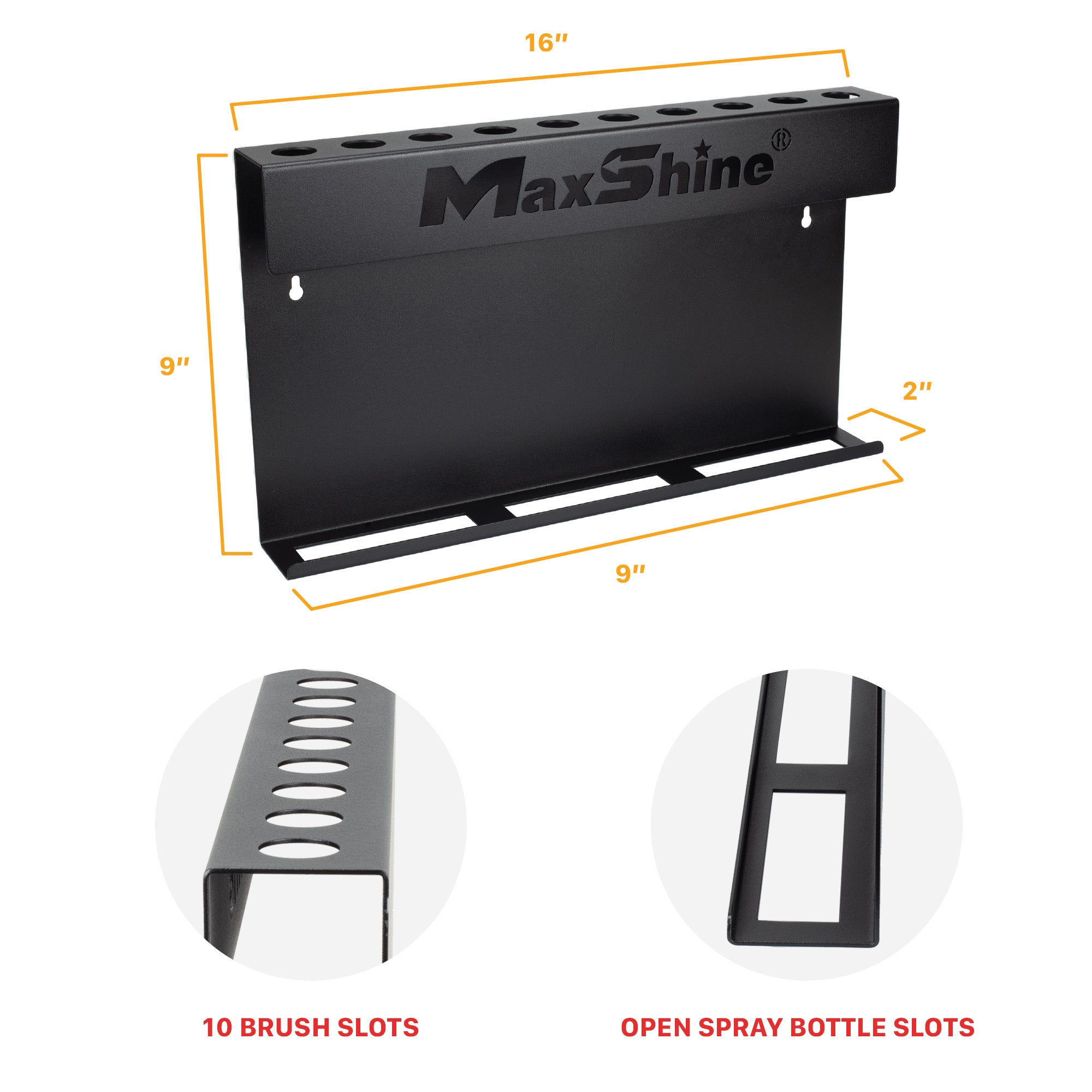 H06 Wall Mount Tool Holder | Brush and Trigger Bottle Holder