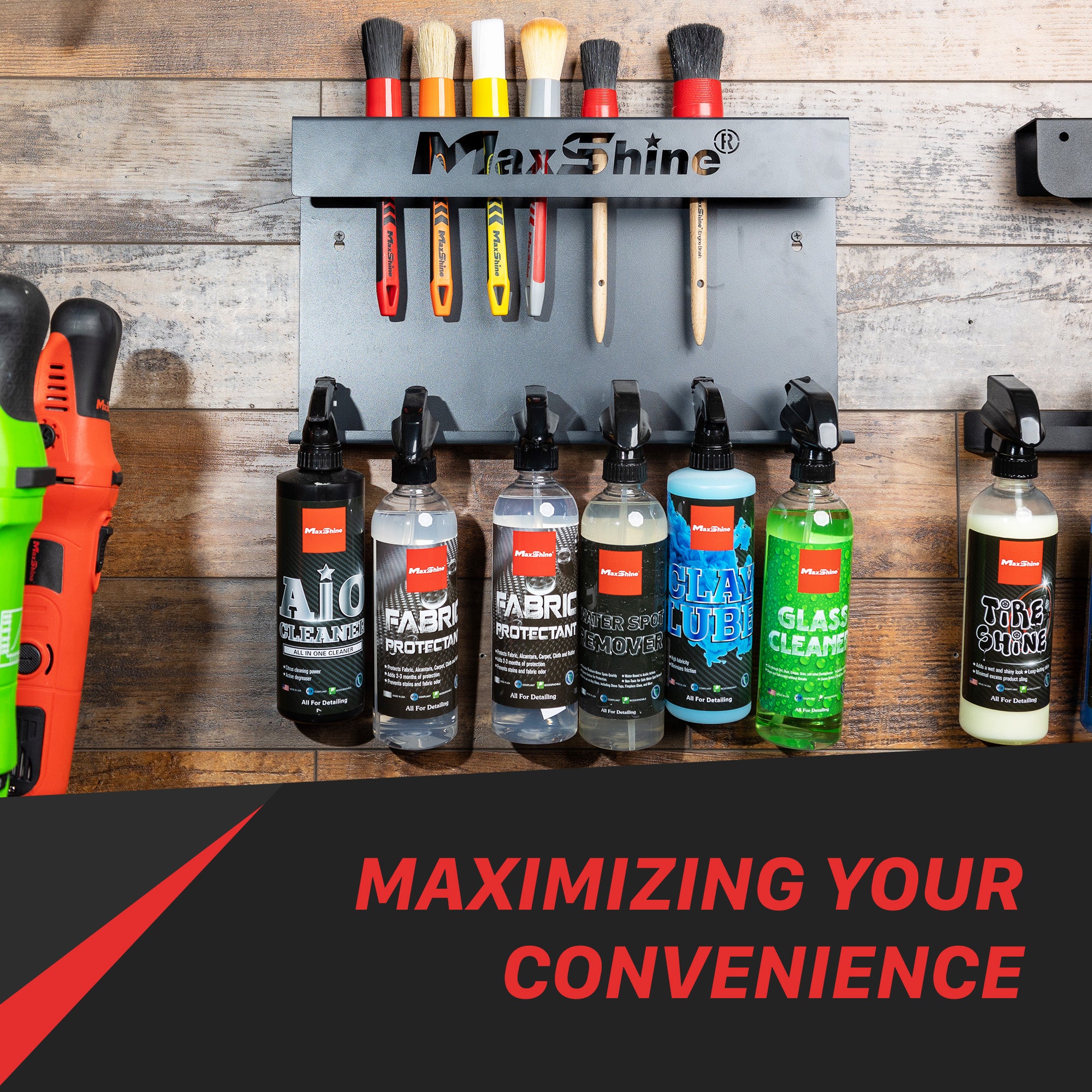 H06 Wall Mount Tool Holder | Brush and Trigger Bottle Holder