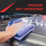 1024040B - 102-B Micro Fiber Towel | 380GSM Polish Removal Microfiber Towel - Blue Edged