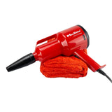 Car Drying Kit Perfect Pair Big Red Microfiber Drying Towel & Mini Handheld Dryer Car Blower