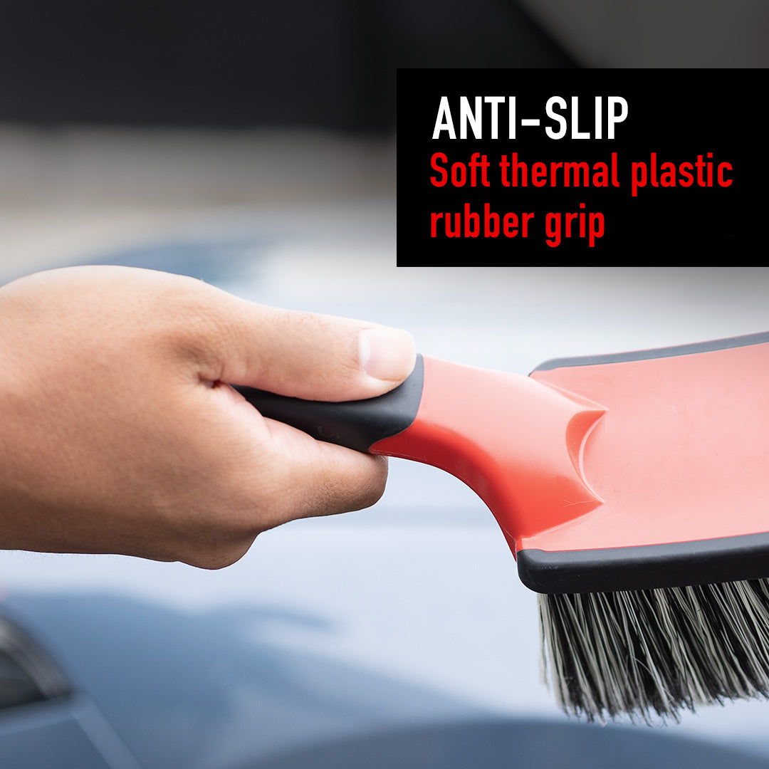Soft Grip Medium Duty Rim Cleaning Brush with Medium Handle