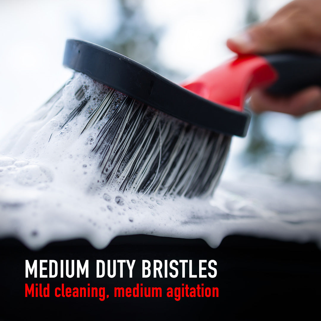Soft Grip Medium Duty Rim Cleaning Brush with Medium Handle