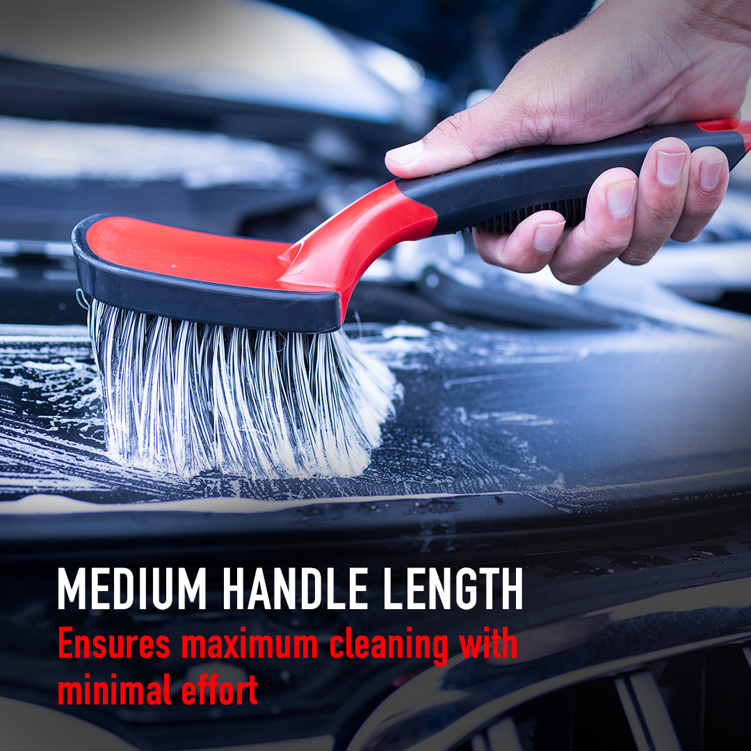 Soft Grip Medium Duty Rim Cleaning Brush with Medium Handle