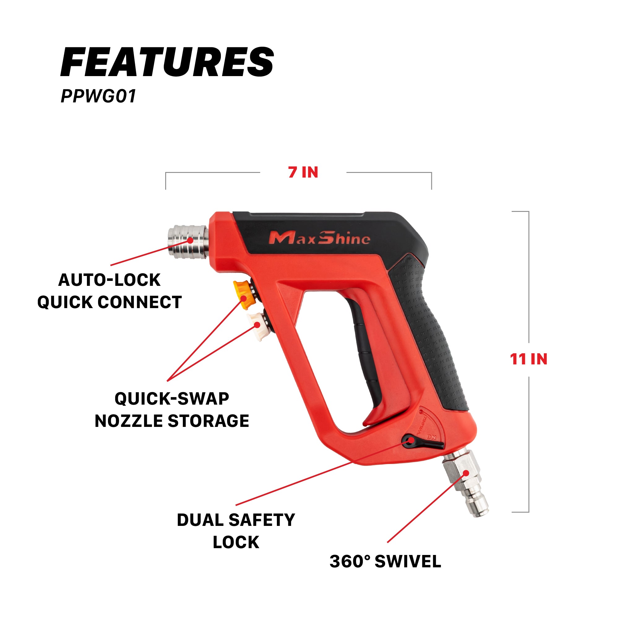 PPWG01 Pressure Washer Gun - Short Wand
