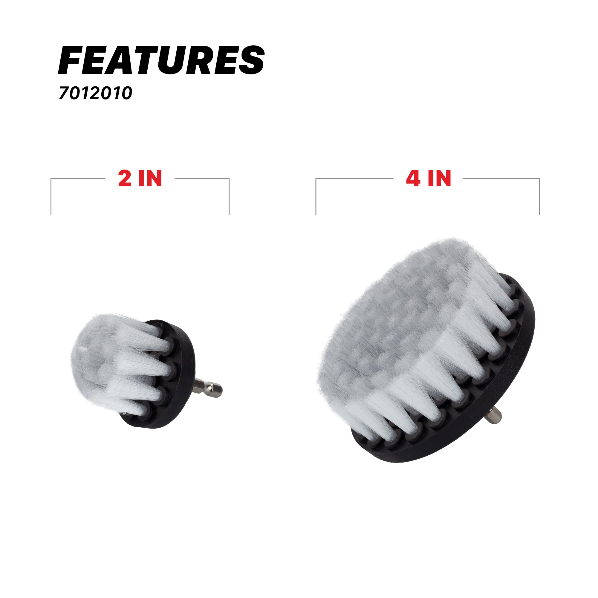 7012010 Soft Leather & Fabric Drill Brush Set - 2in & 4in