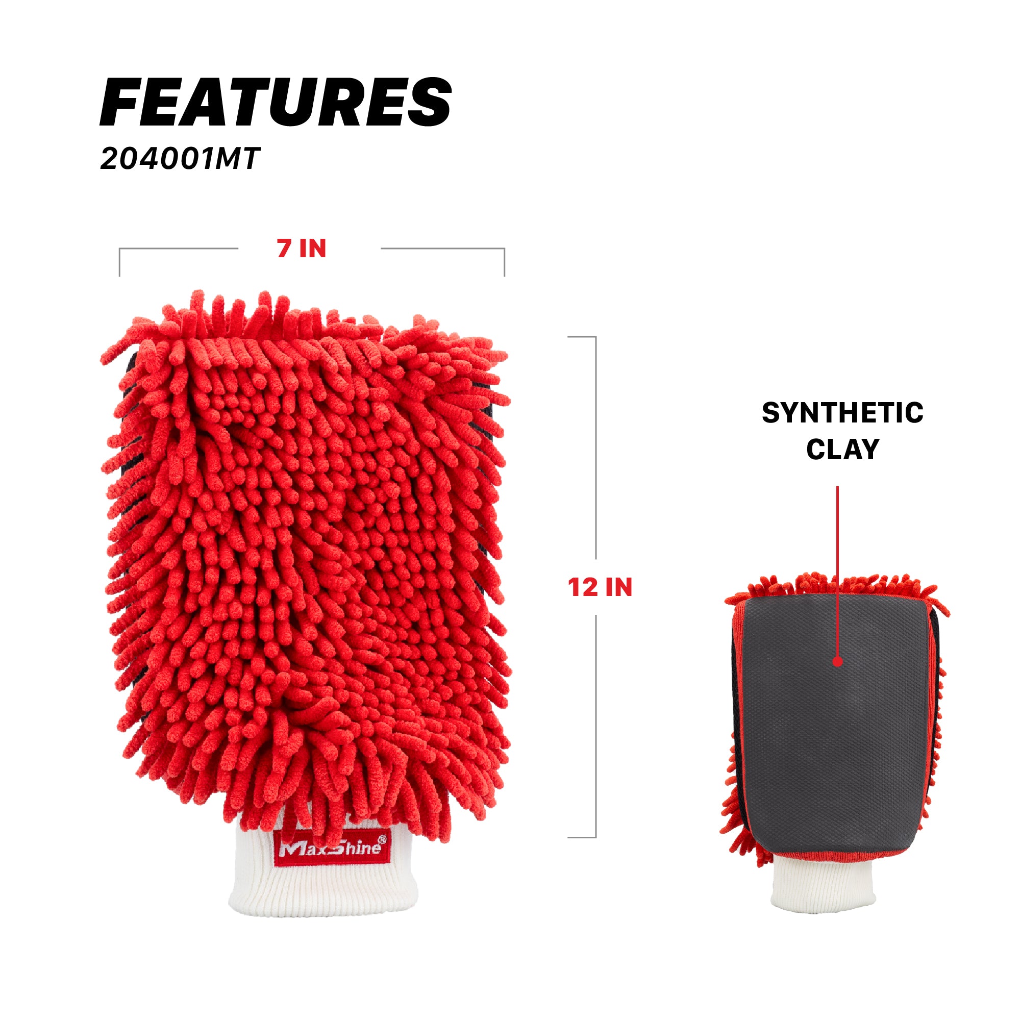 204001MT Detailing Clay Mitt For Car | Clay Wash Mitt - Chenille