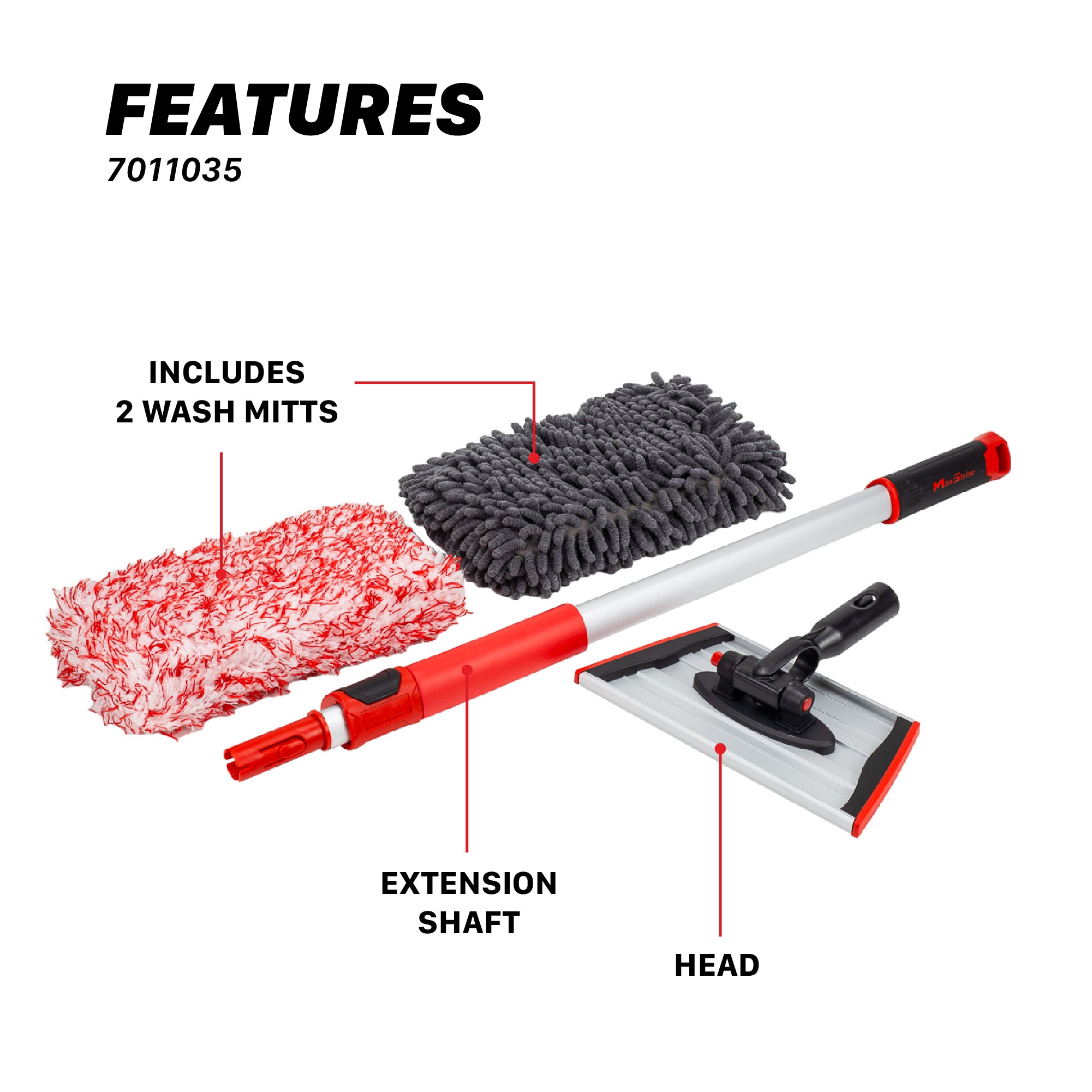 7011035- Car Wash Tool | IncrediStick – Extendable Microfiber Wash Mitt