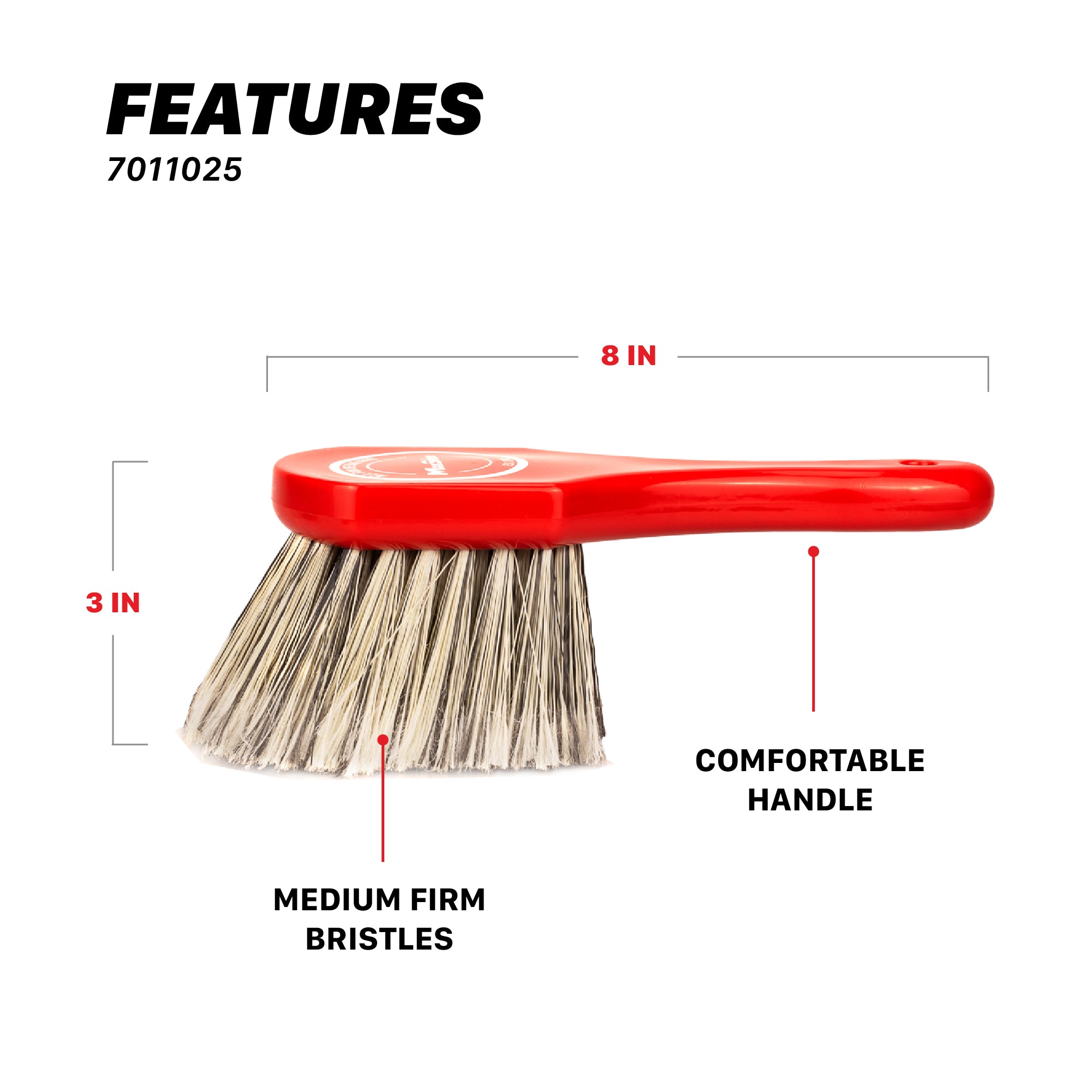 7011025 Brush for Car - Medium-Duty Wheel & Body Brush - 8in
