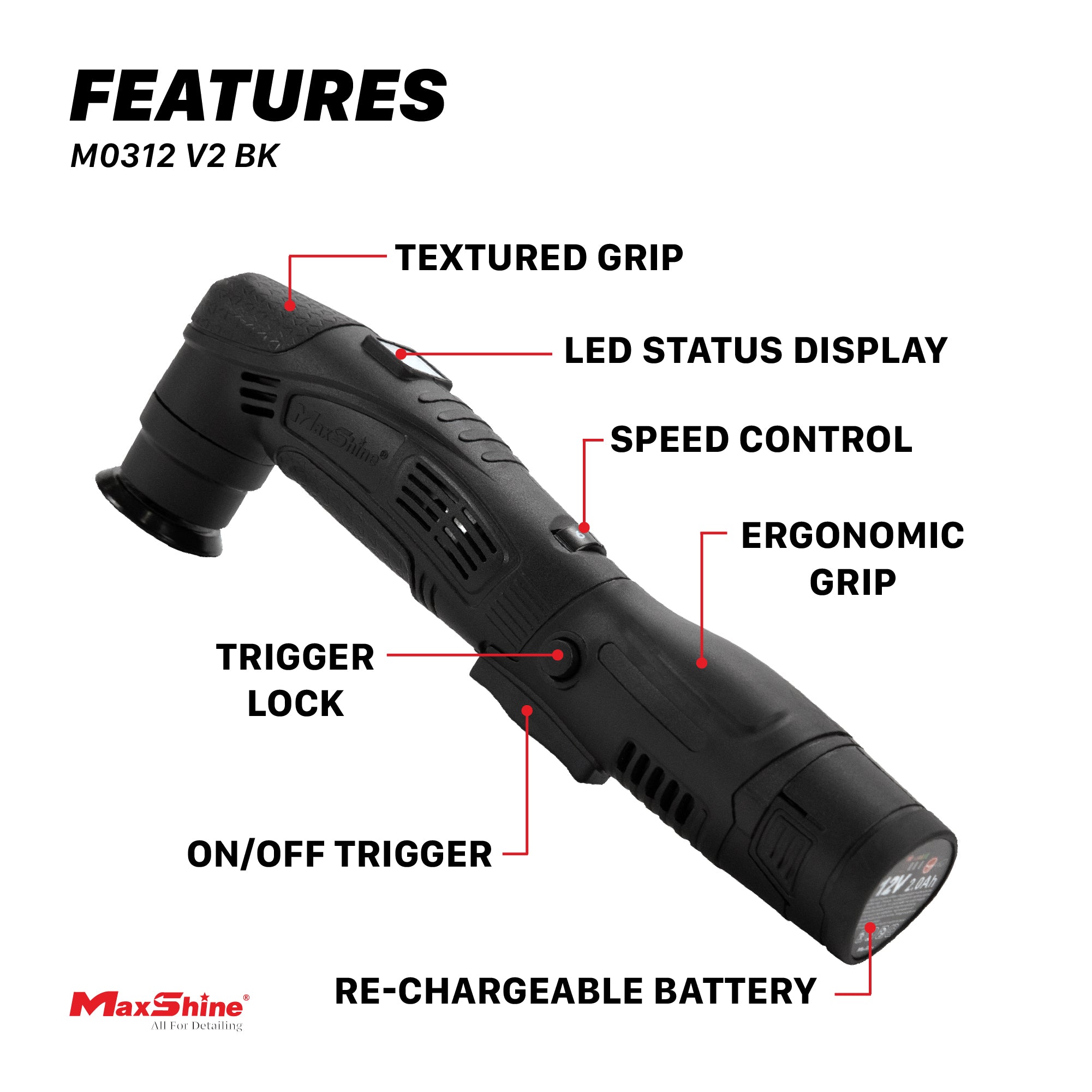Cordless Dual Action Polisher | M0312 V2 - Cordless Hybrid Rotary & DA