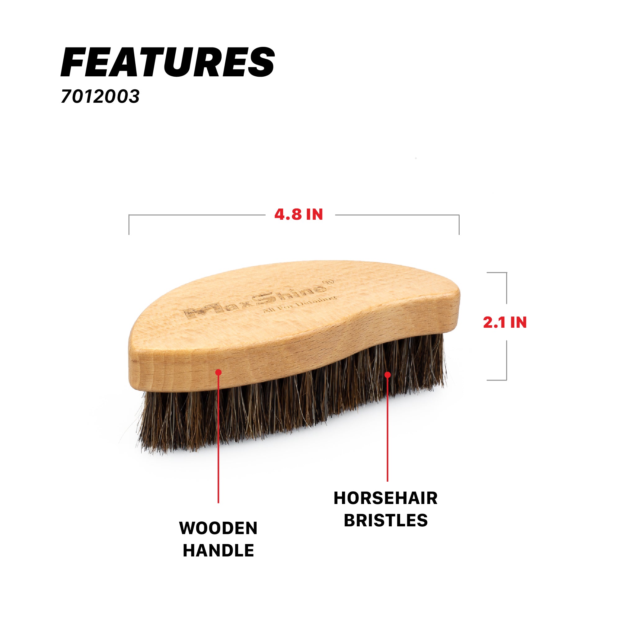 7012003 Brush for Cleaning Car Interior | Ergonomic Interior Detailing Brush