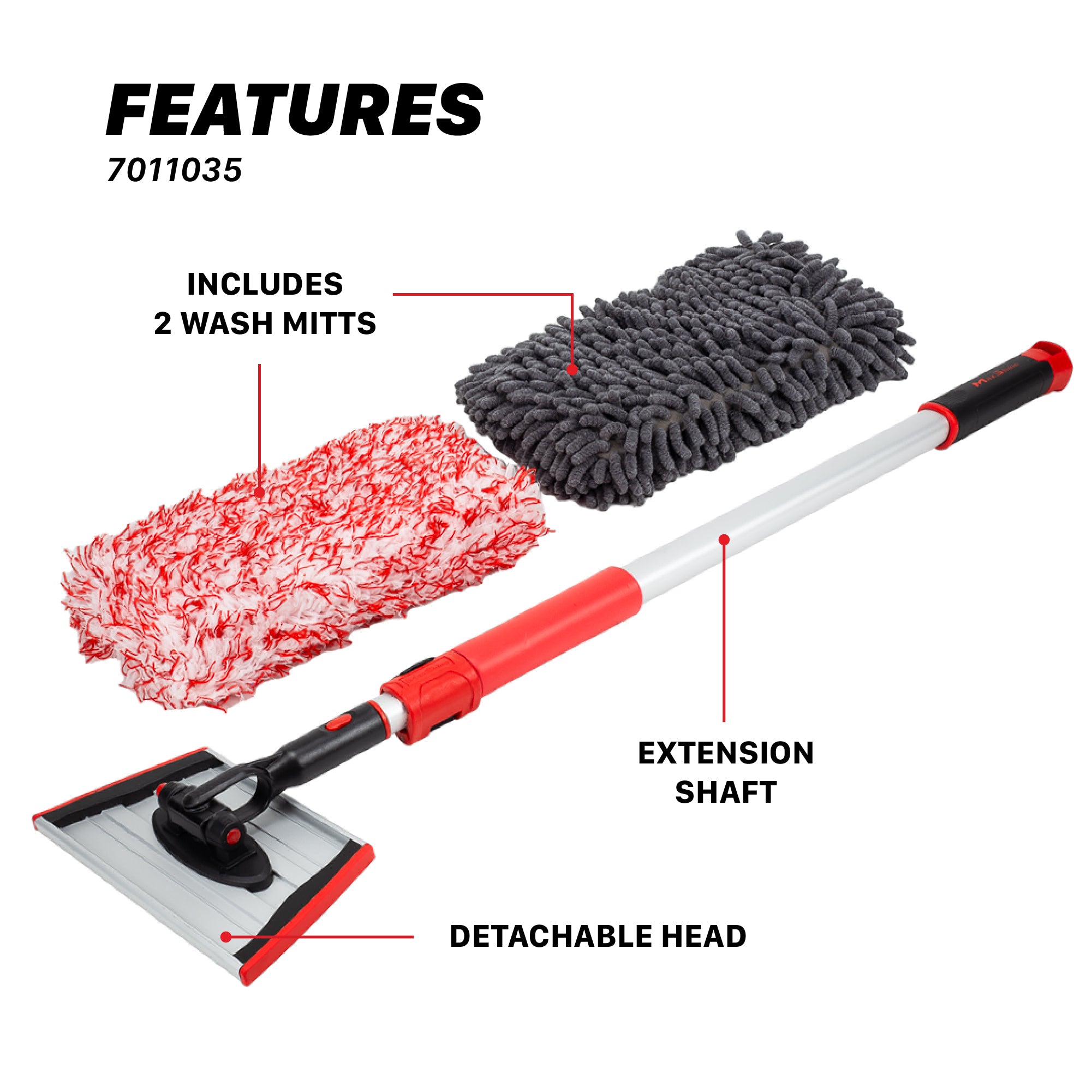 7011035 Car Wash Tool | IncrediStick – Extendable Microfiber Wash Mitt