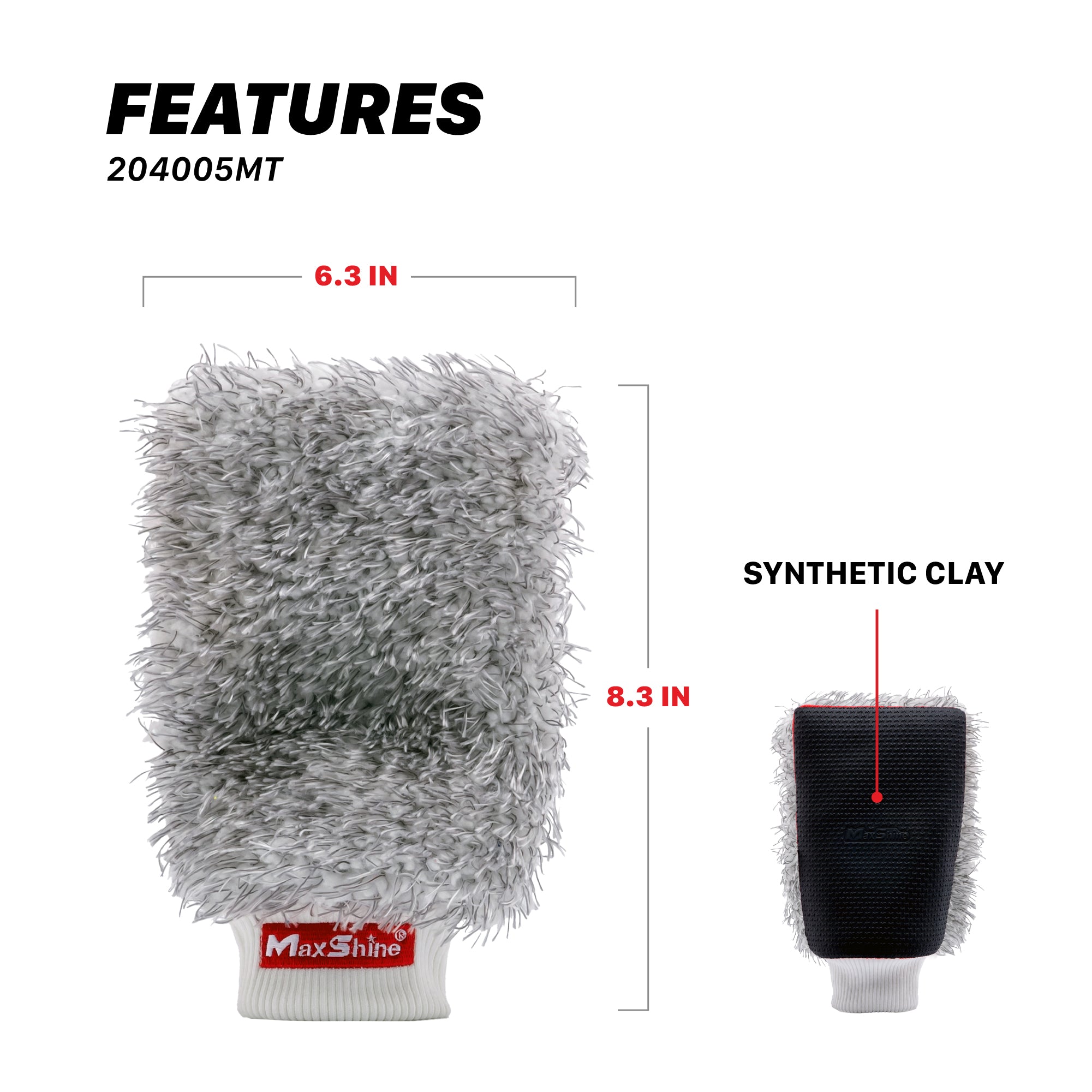 204005MT Detailing Clay Mitt for Car | Microfiber Clay Wash Mitt