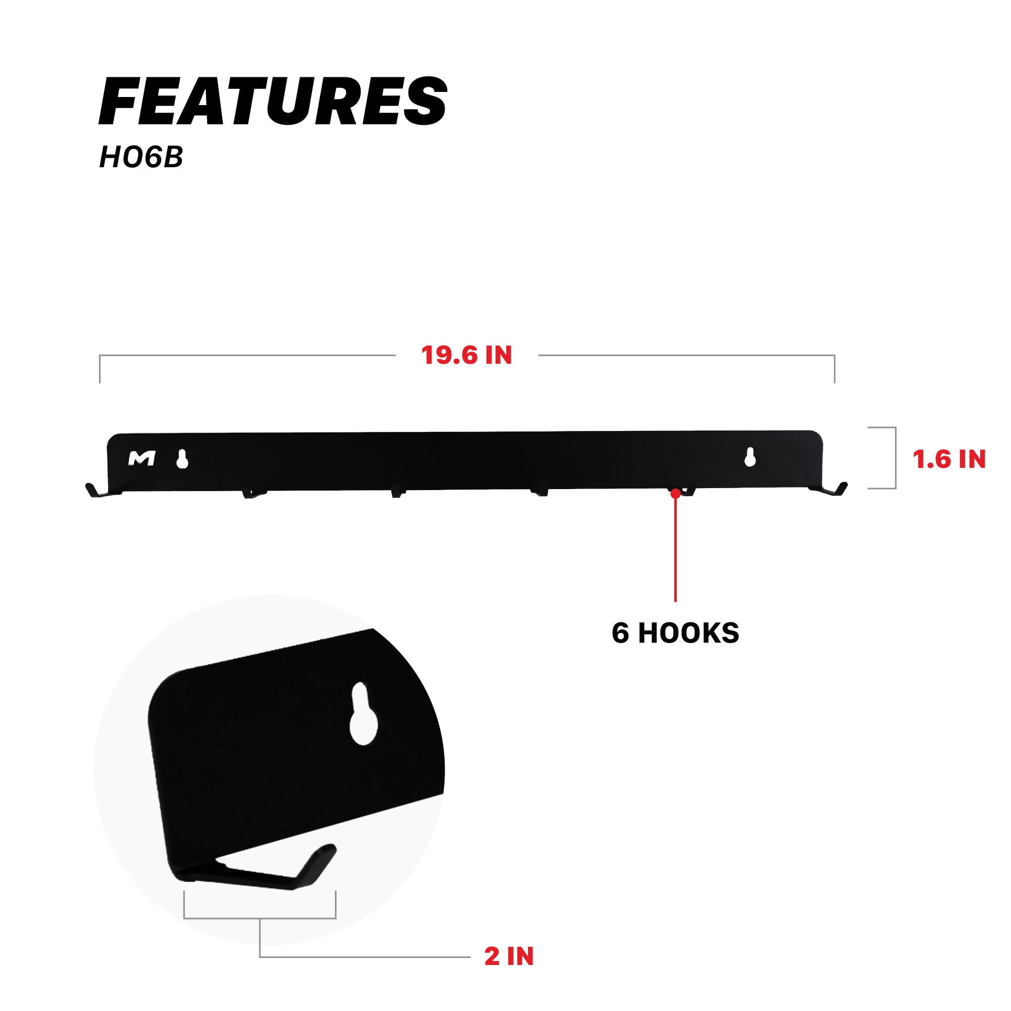 H06B H06BZ Wall Brush Holder | Detailing Brush Hanger