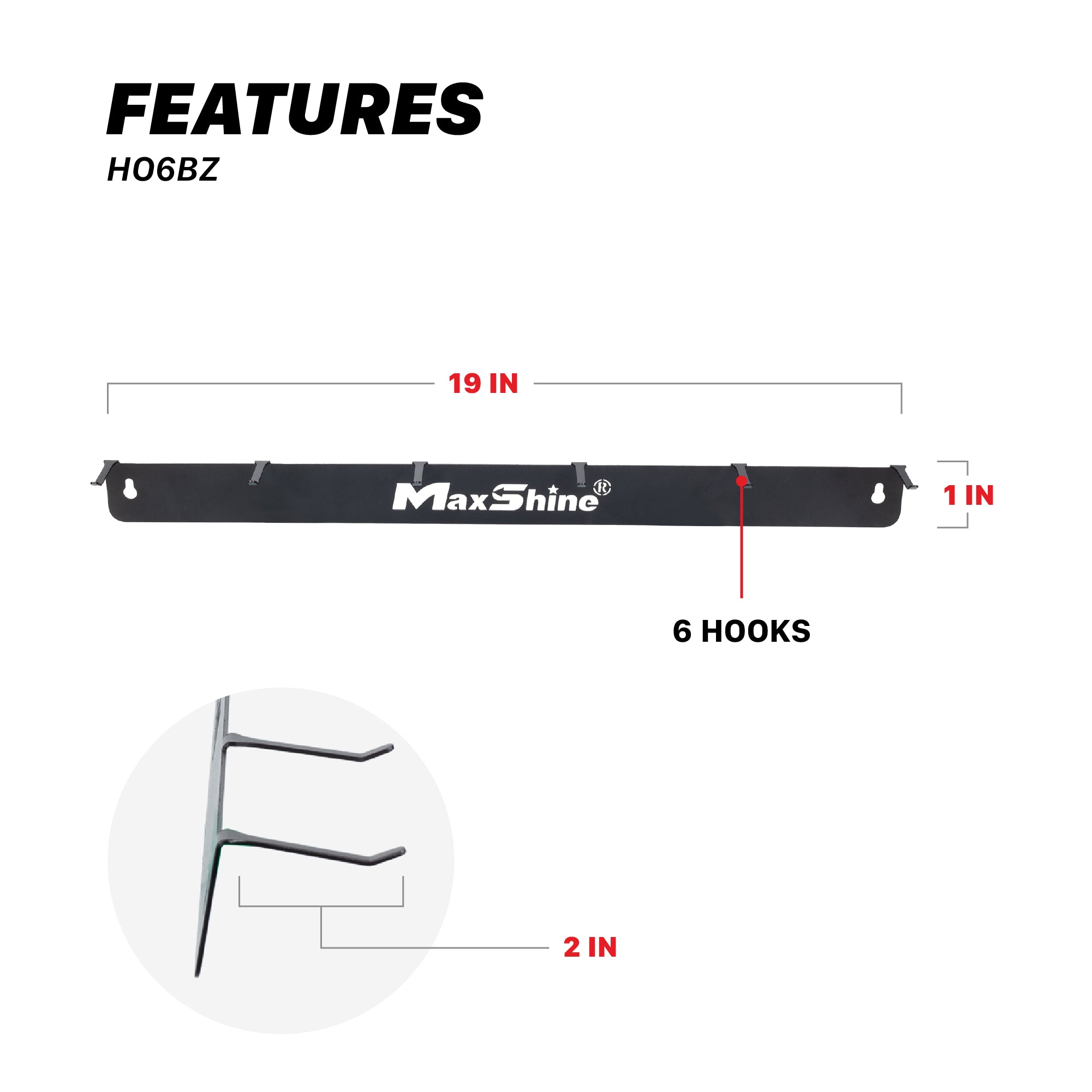 Wall Brush Holder | Detailing Brush Hanger - 6 Brushes