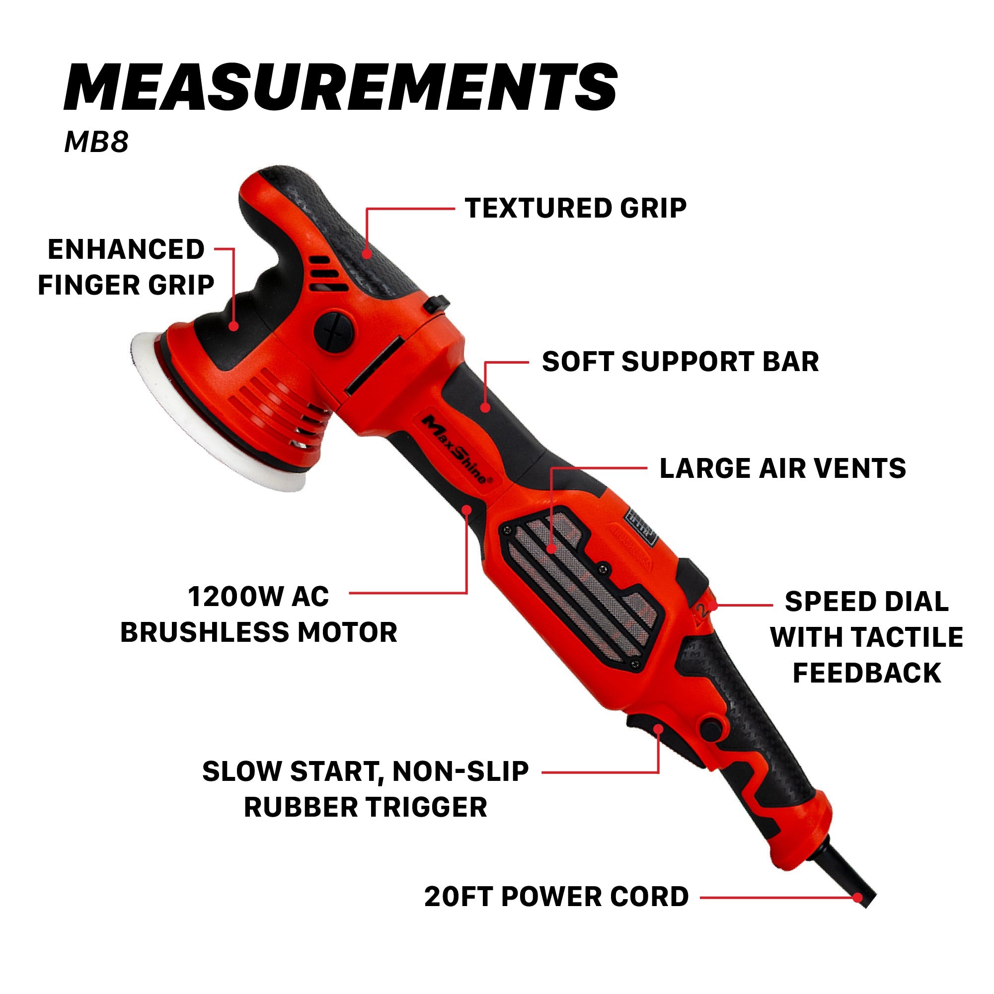 MB8 Pro 8mm Brushless DA Polisher Brushless Polisher