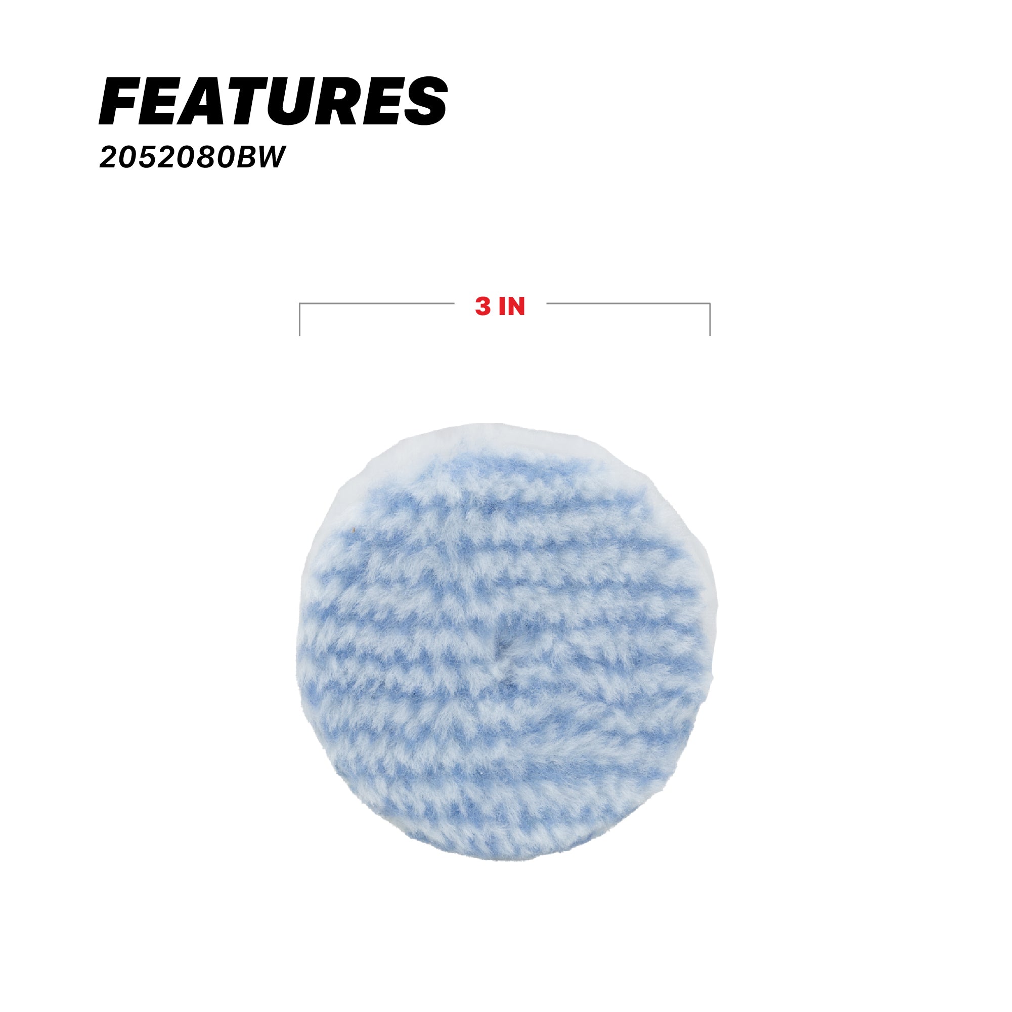 2052080BW Synthetic Wool Pads - 3 in