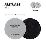 2071080P Orange Peel Pads - 2000 Grit Denim 3in (2 Pack)