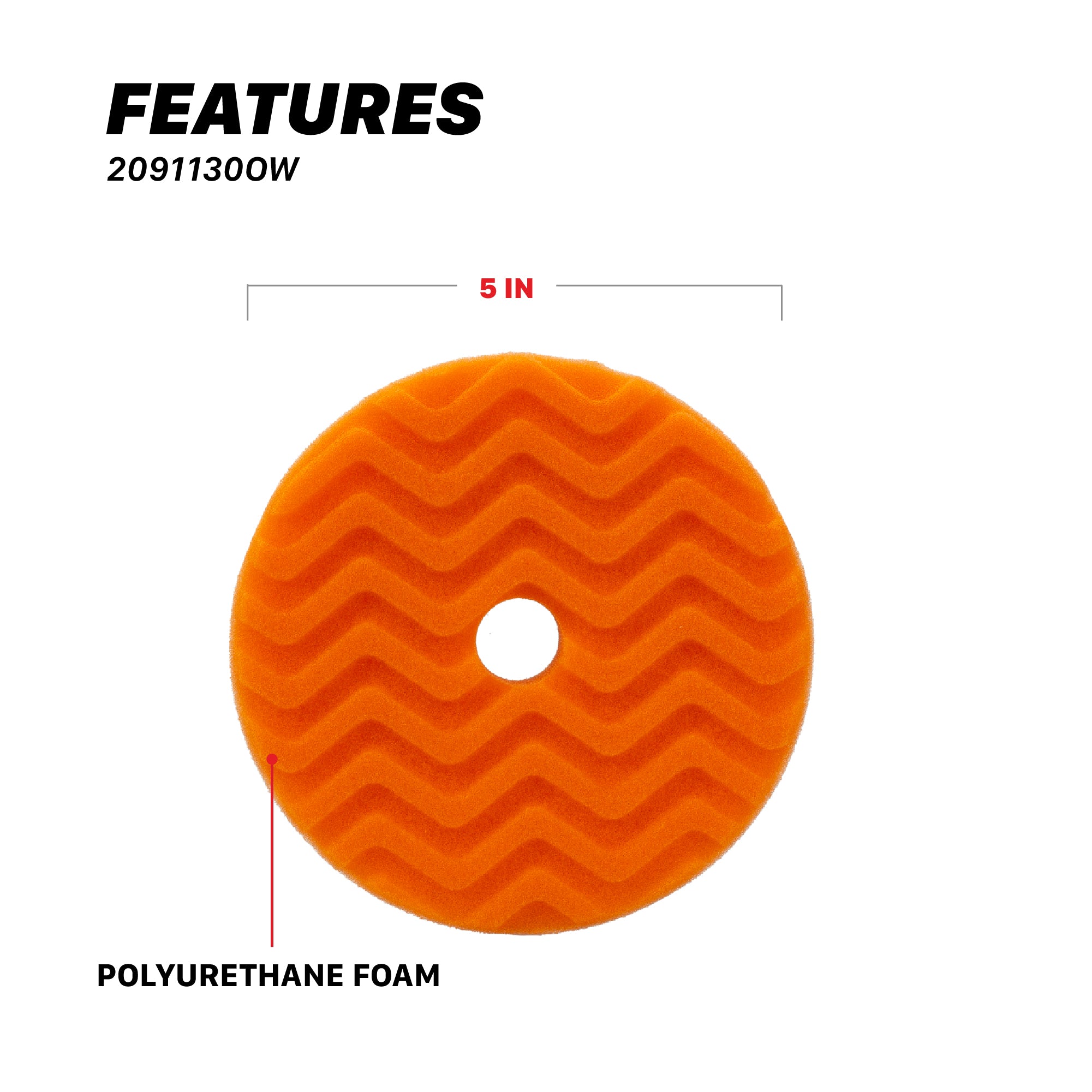 2091130OW Foam Cutting Pad | AIO Foam Cutting & Polishing Pad - 5in