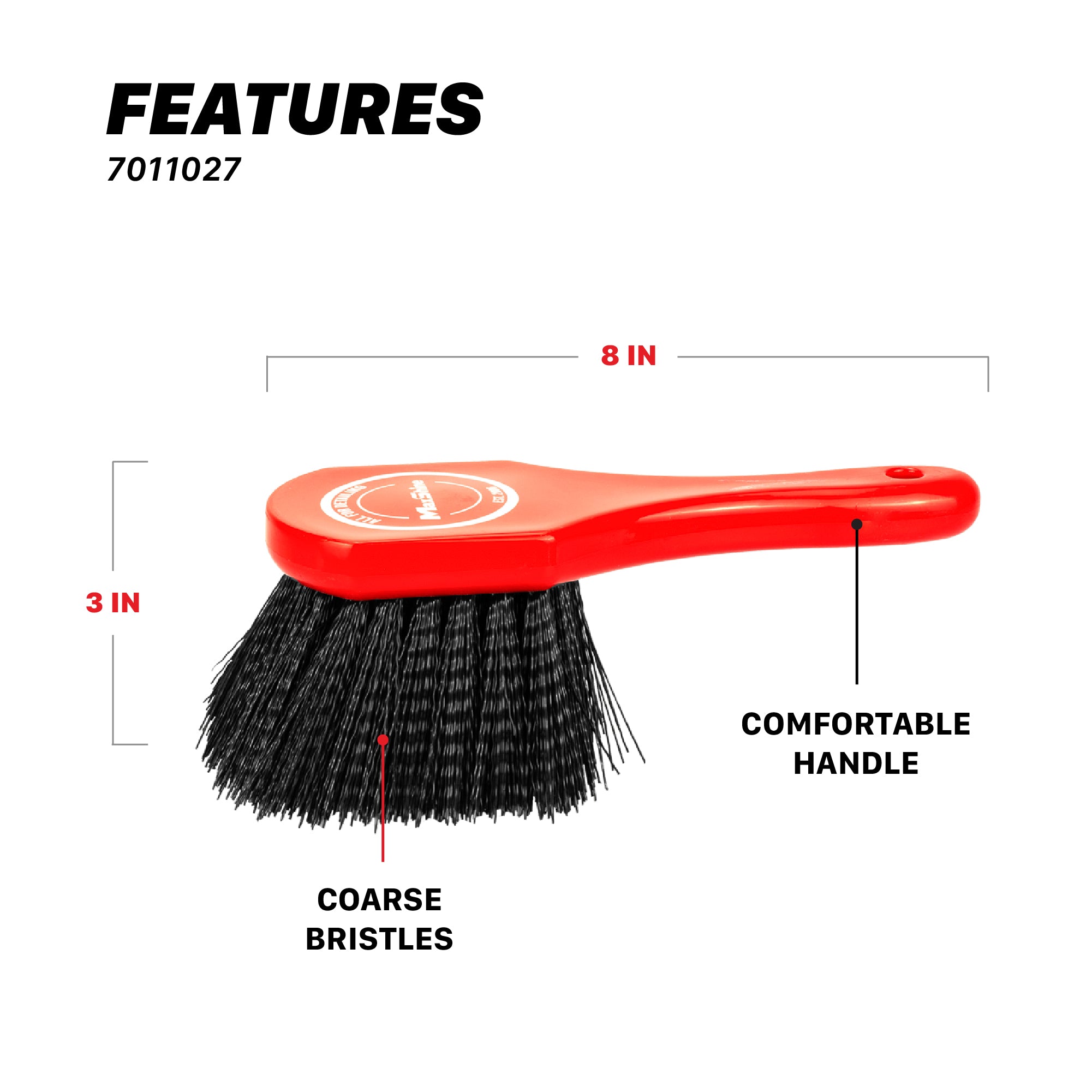 7011027 Deep Clean Brush | Heavy-Duty Wheel and Carpet Cleaning Brush