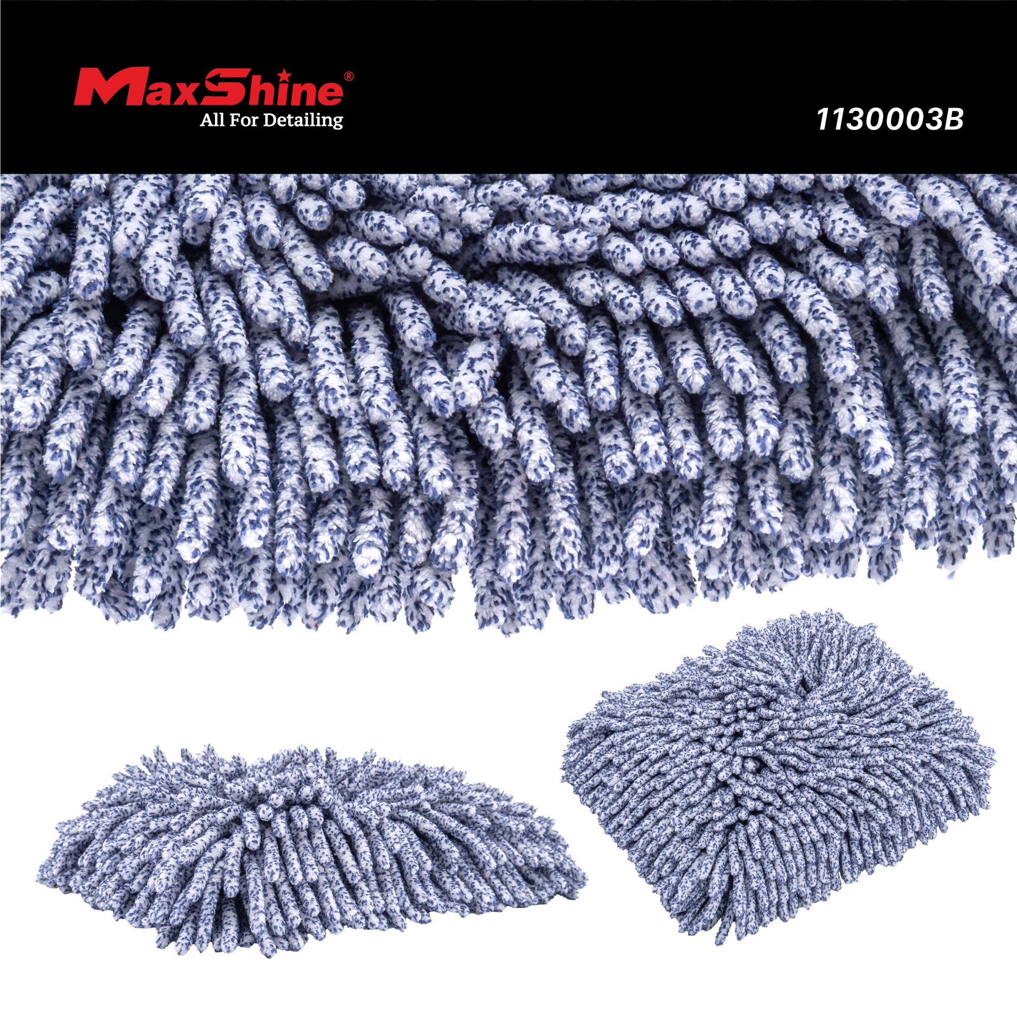 1130003B Microfiber Chenille Wash Pad - Cationic Blue