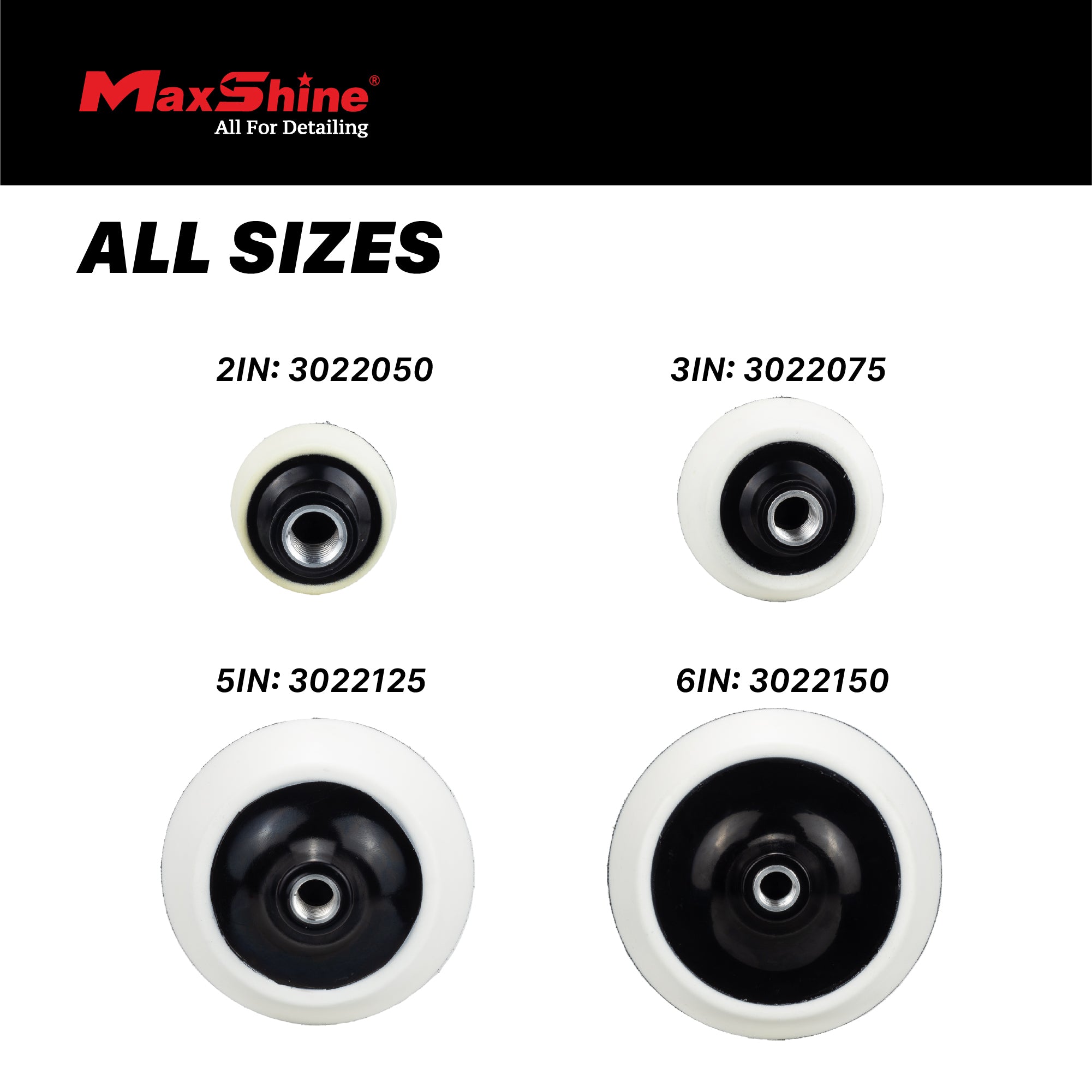 3022050, 3022075, 3022125, 3022150 Firm Foam Rotary Polisher Backing Plates