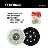 3011125P 6 inch DA Backing Plates | Pro Series Dual Action Backing Plates - 5in M15 Pro