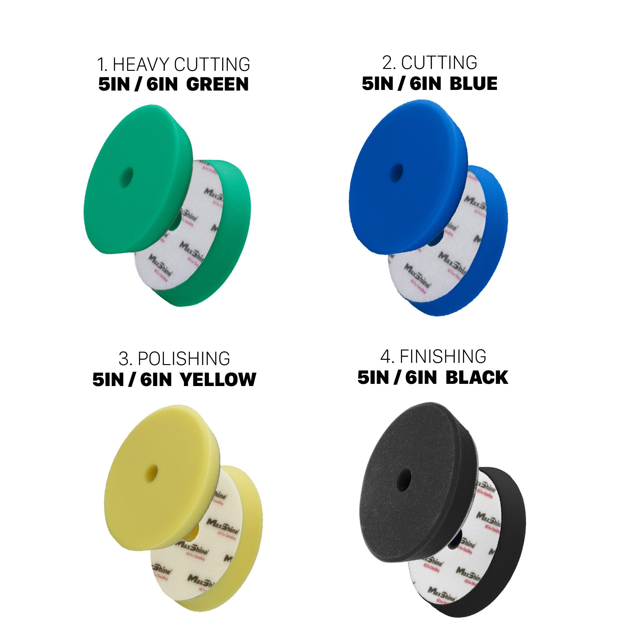202 Car Polisher Pads | High Profile Foam Pads - 5in, 6in