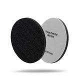 Two circular orange peel sanding discs for automotive detailing, one showing the textured black abrasive side and the other showing the light gray backing with black text reading 'Orange Peel Pad 2000 Grit'. 2071080P Orange Peel Pads - 2000 Grit Denim 3in (2 Pack)