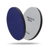 Two circular orange peel sanding discs for automotive detailing, one showing the textured purple velvet side and the other showing the light gray backing with black text reading 'Orange Peel Pad 3000 Grit'. 20721350P Orange Peel Pads - 3000 Grit Velvet 5in (2 Pack)
