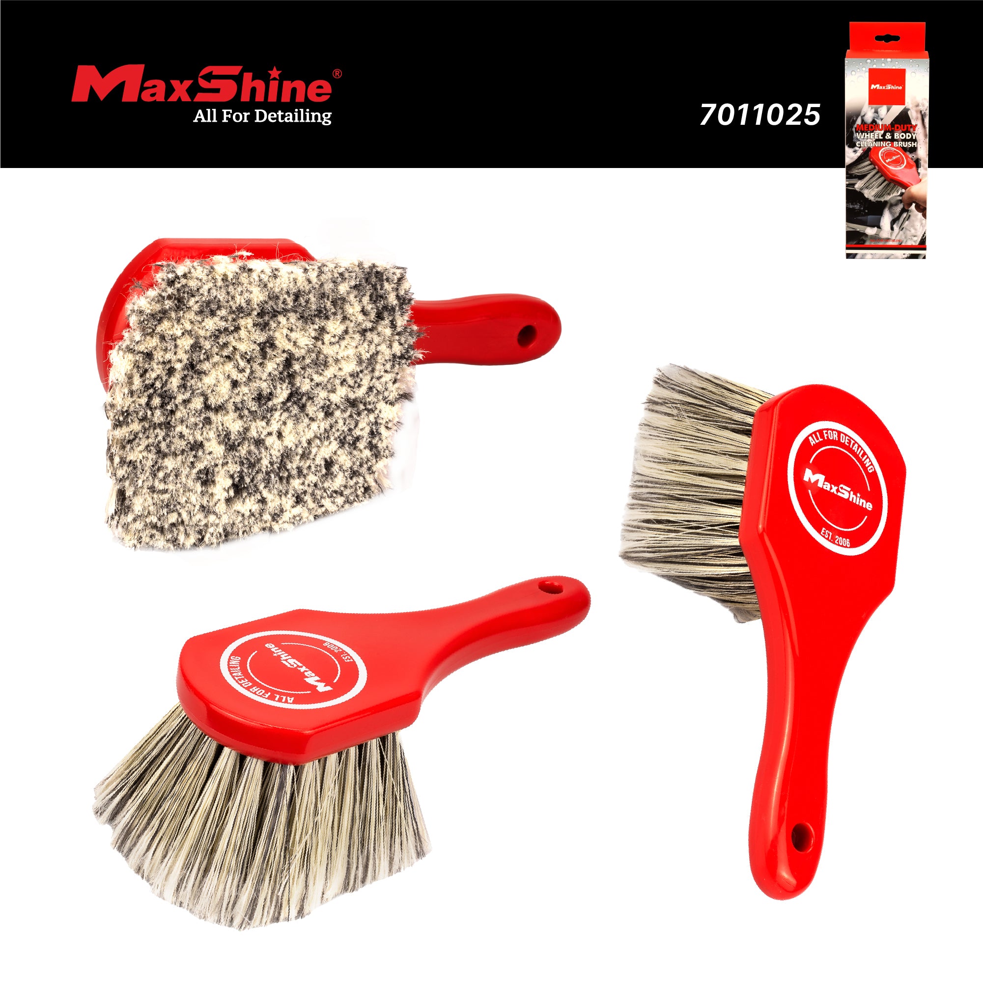 7011025 Brush for Car | Medium-Duty Wheel & Body Brush