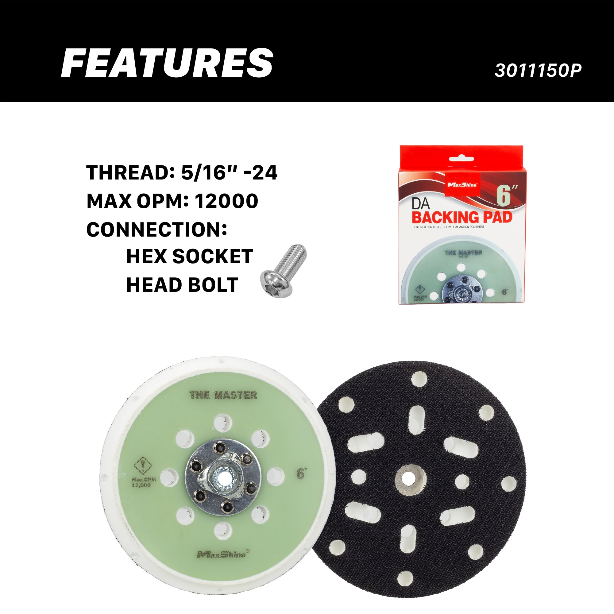 3011150P 6 inch DA Backing Plates | Pro Series Dual Action Backing Plates - 6in M21 Pro