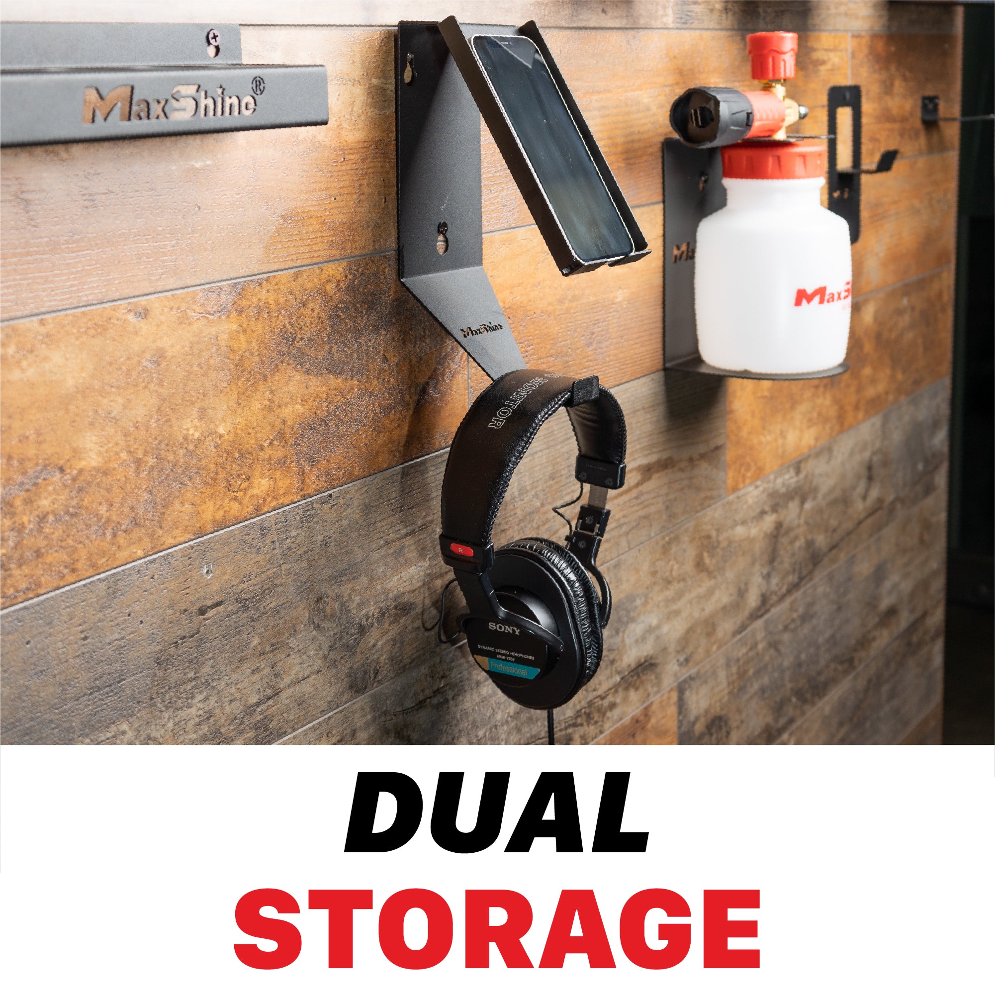 H11 Wall Mount Phone Holder and Headphone Rack