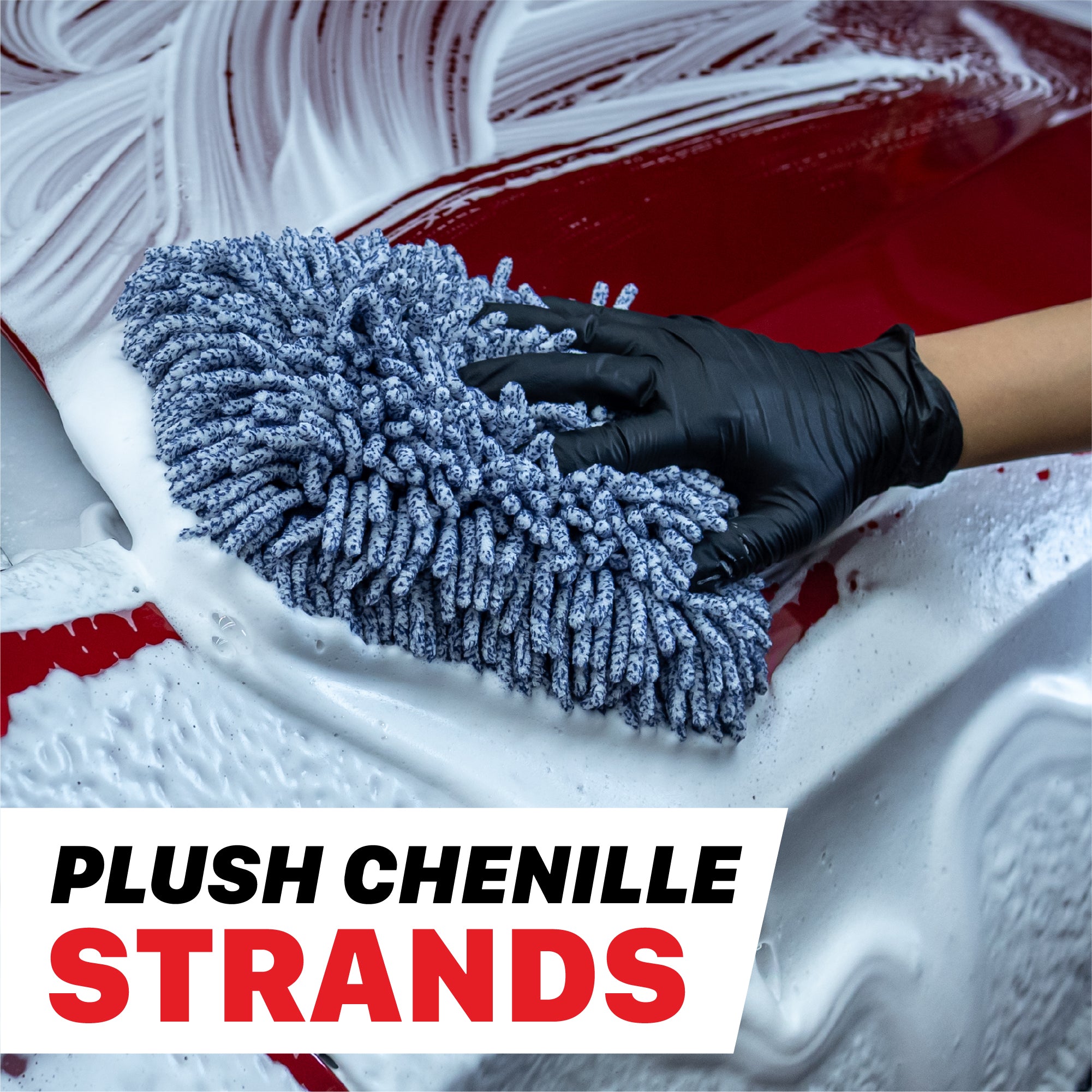 1130003B Microfiber Chenille Wash Pad - Cationic Blue