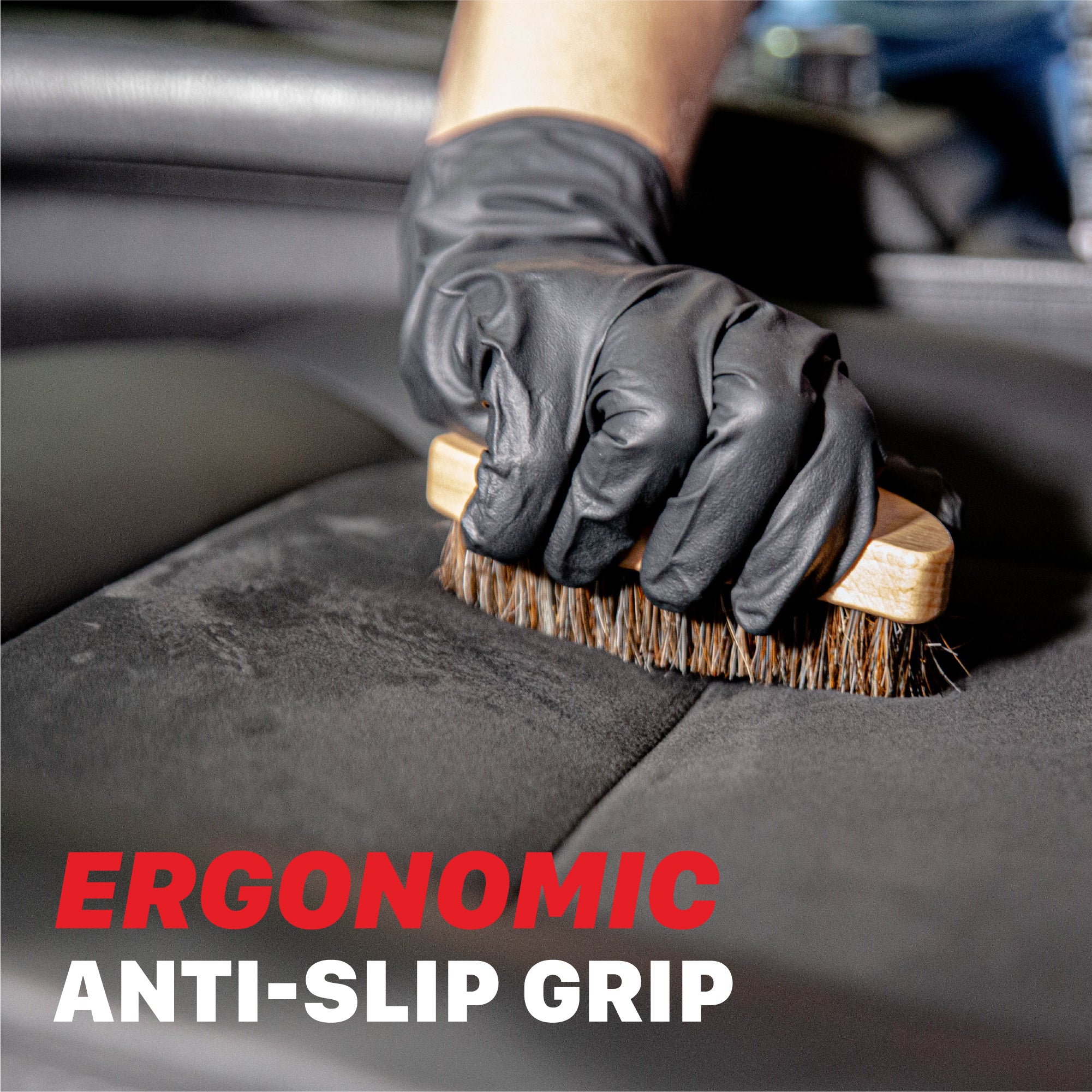 7012003 Brush for Cleaning Car Interior | Ergonomic Interior Detailing Brush