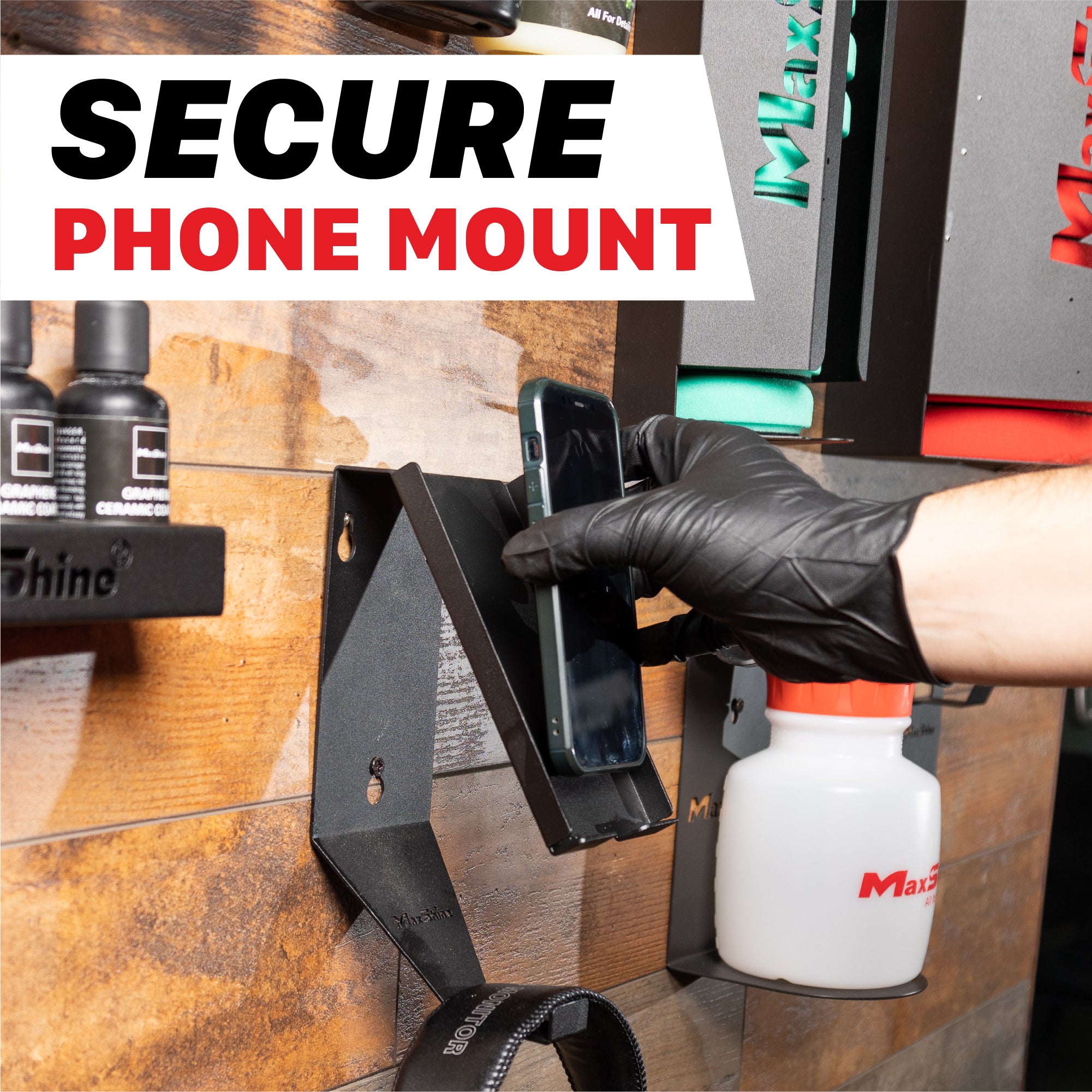 H11 Wall Mount Phone Holder and Headphone Rack