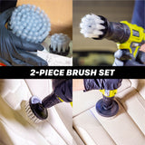 7012010 Soft Leather & Fabric Drill Brush Set - 2in & 4in