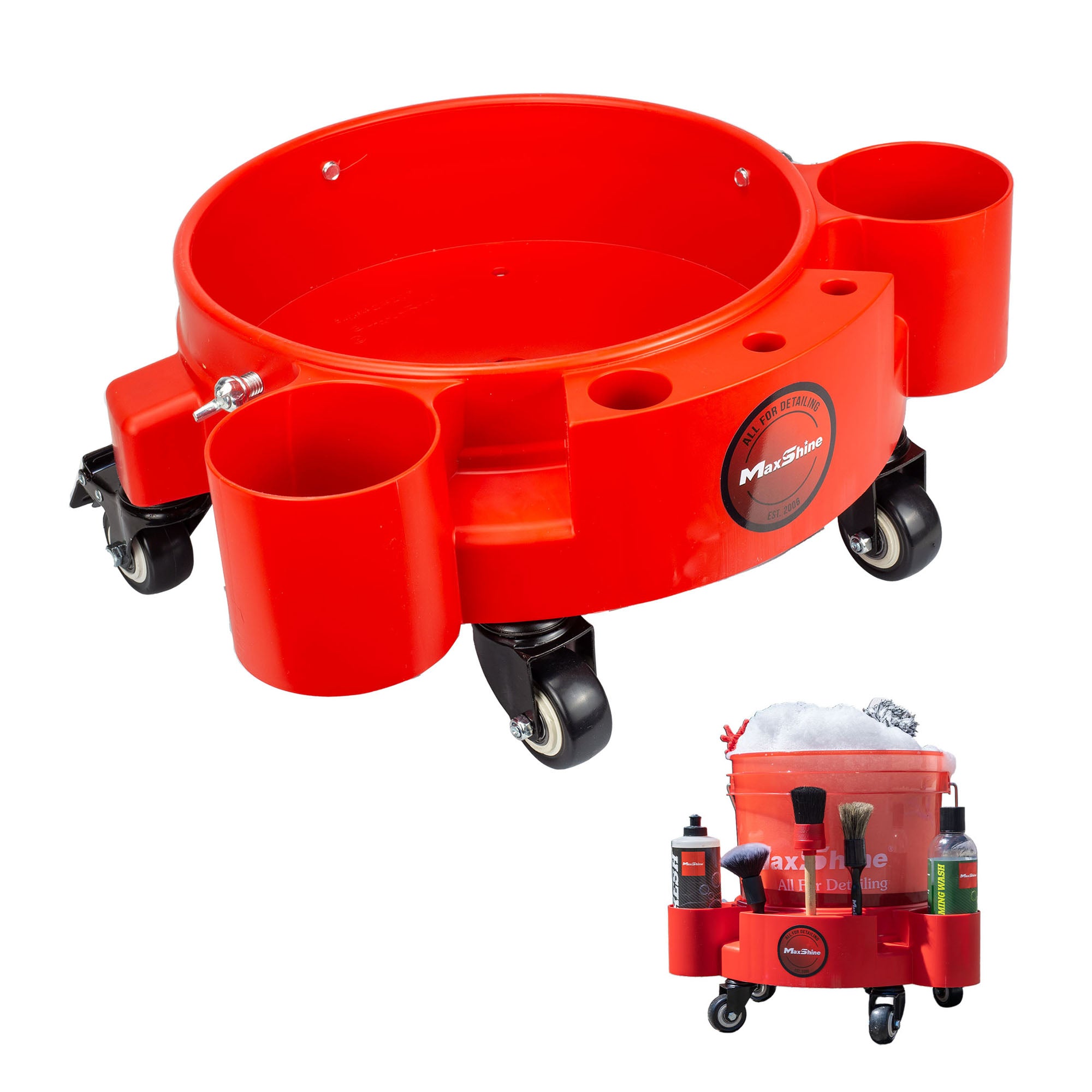 702307 Rolling Bucket Dolly - Red