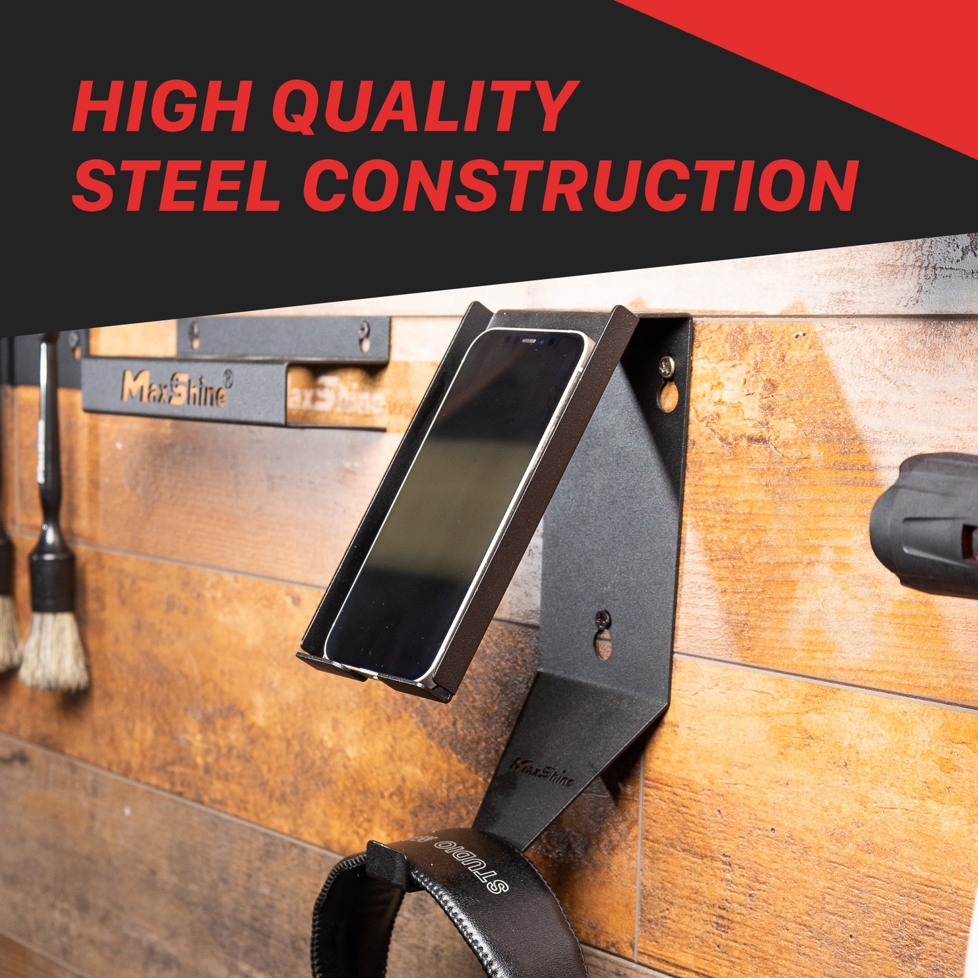H11 Wall Mount Phone Holder and Headphone Rack