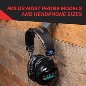 H11 Wall Mount Phone Holder and Headphone Rack