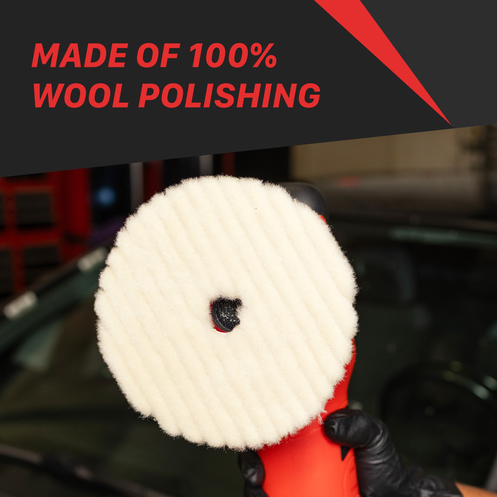 2061- 2064- Wool Cutting Pads Rubber Backed - 3in, 5in, 6in