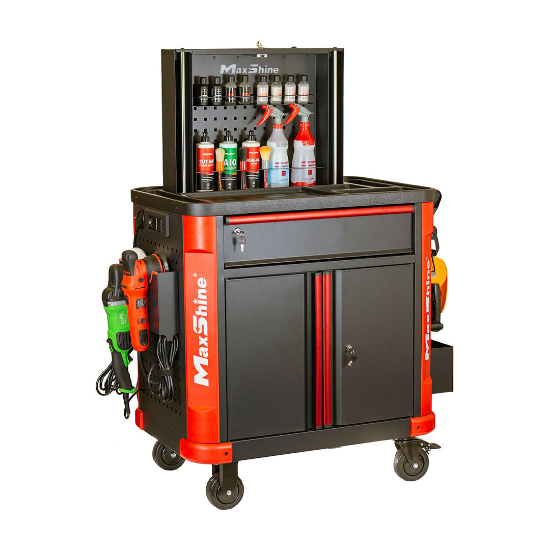 Auto Detailing Cart with Power Strip