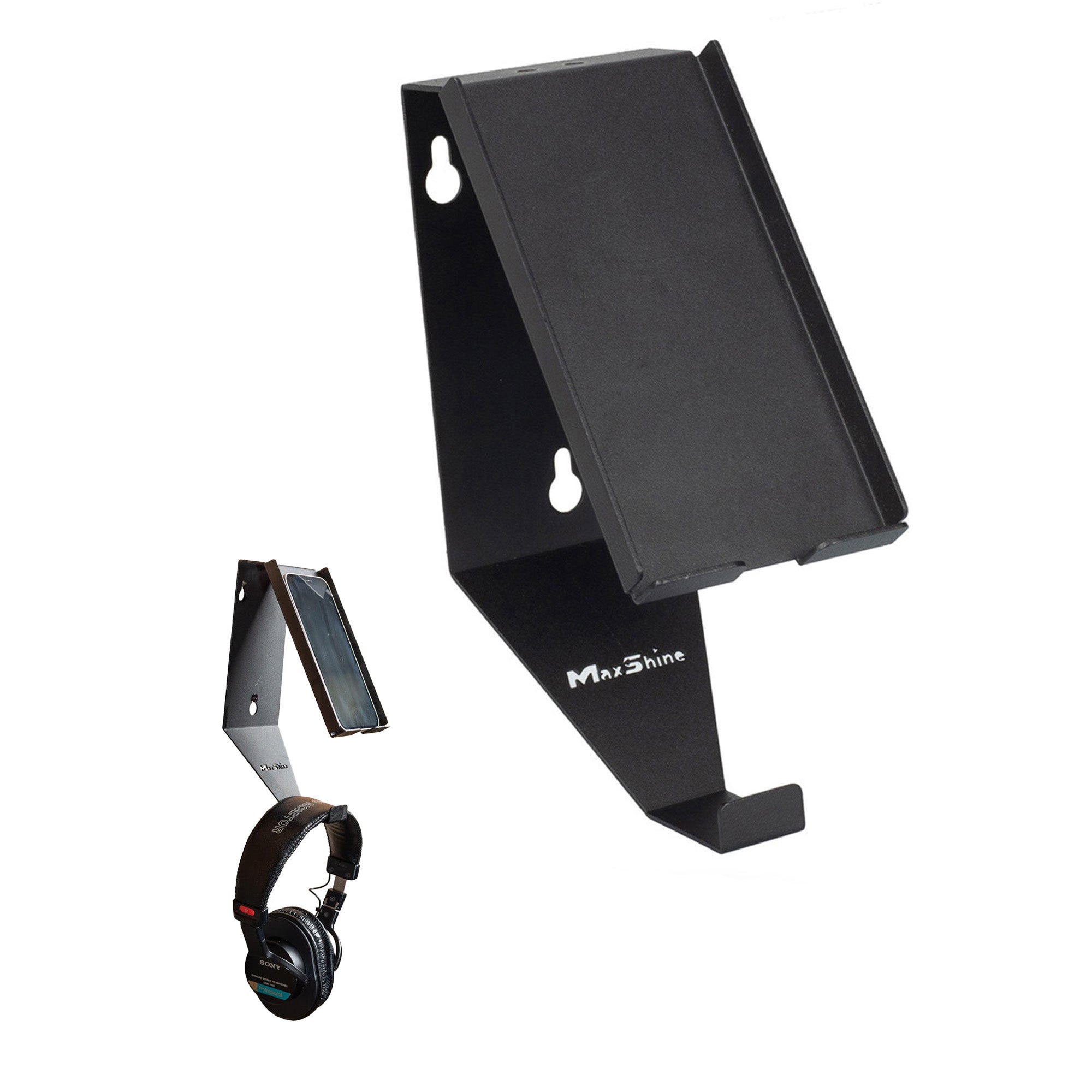 H11 Wall Mount Phone Holder and Headphone Rack