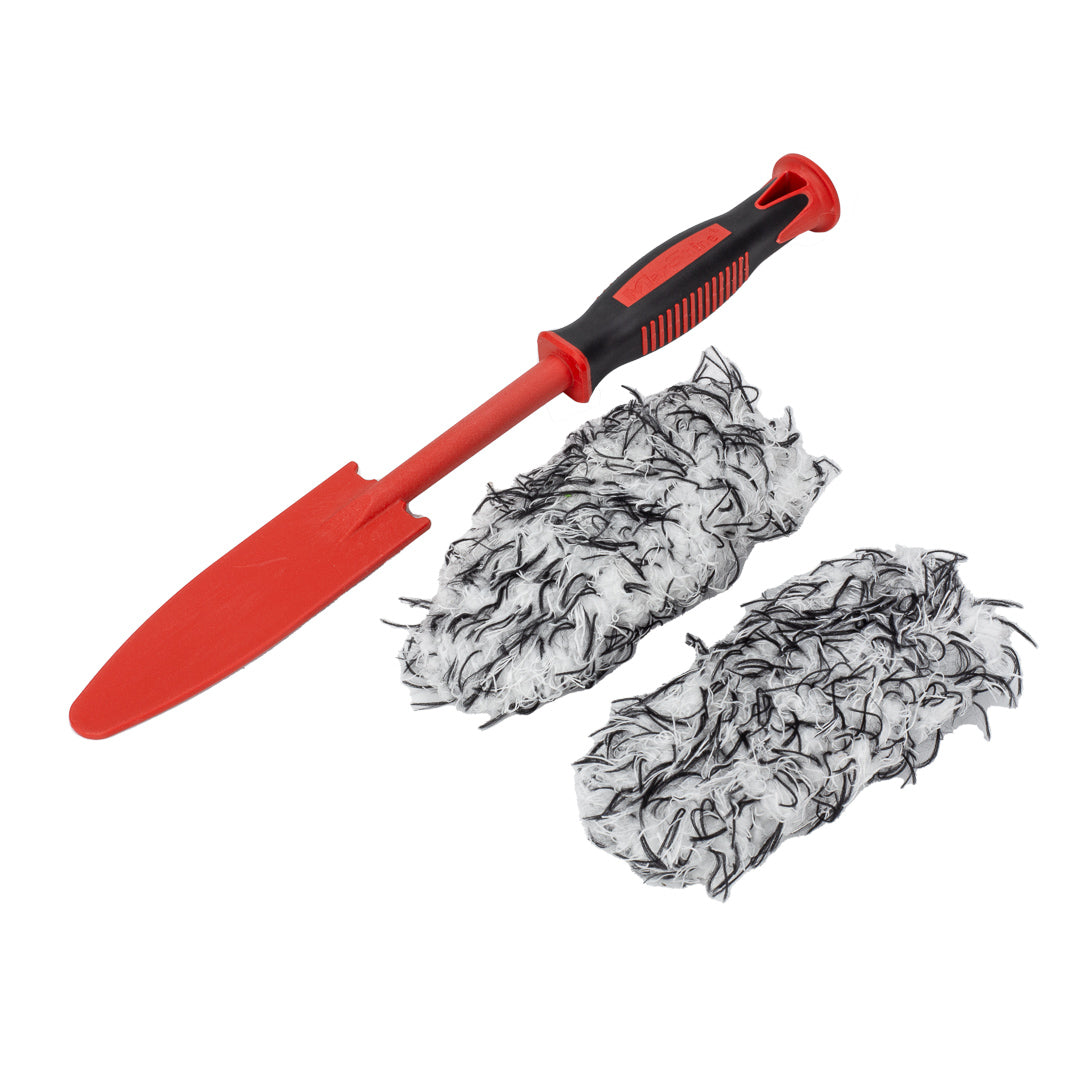 Microfiber Soft Wheel Brush with Replaceable Brush Head Microfiber Soft Wheel Brush with Replaceable Brush Head
