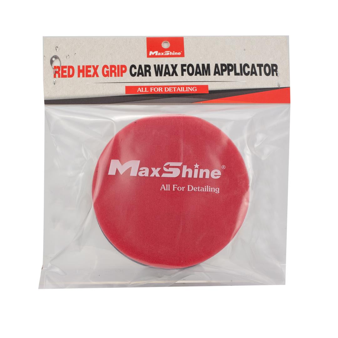 Red Hex Grip Car Wax Foam Applicator