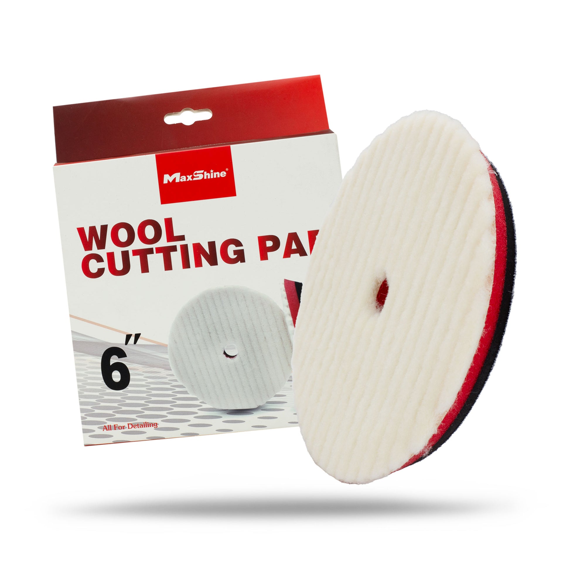 2061- 2064- Wool Cutting Pads Rubber Backed - 3in, 5in, 6in