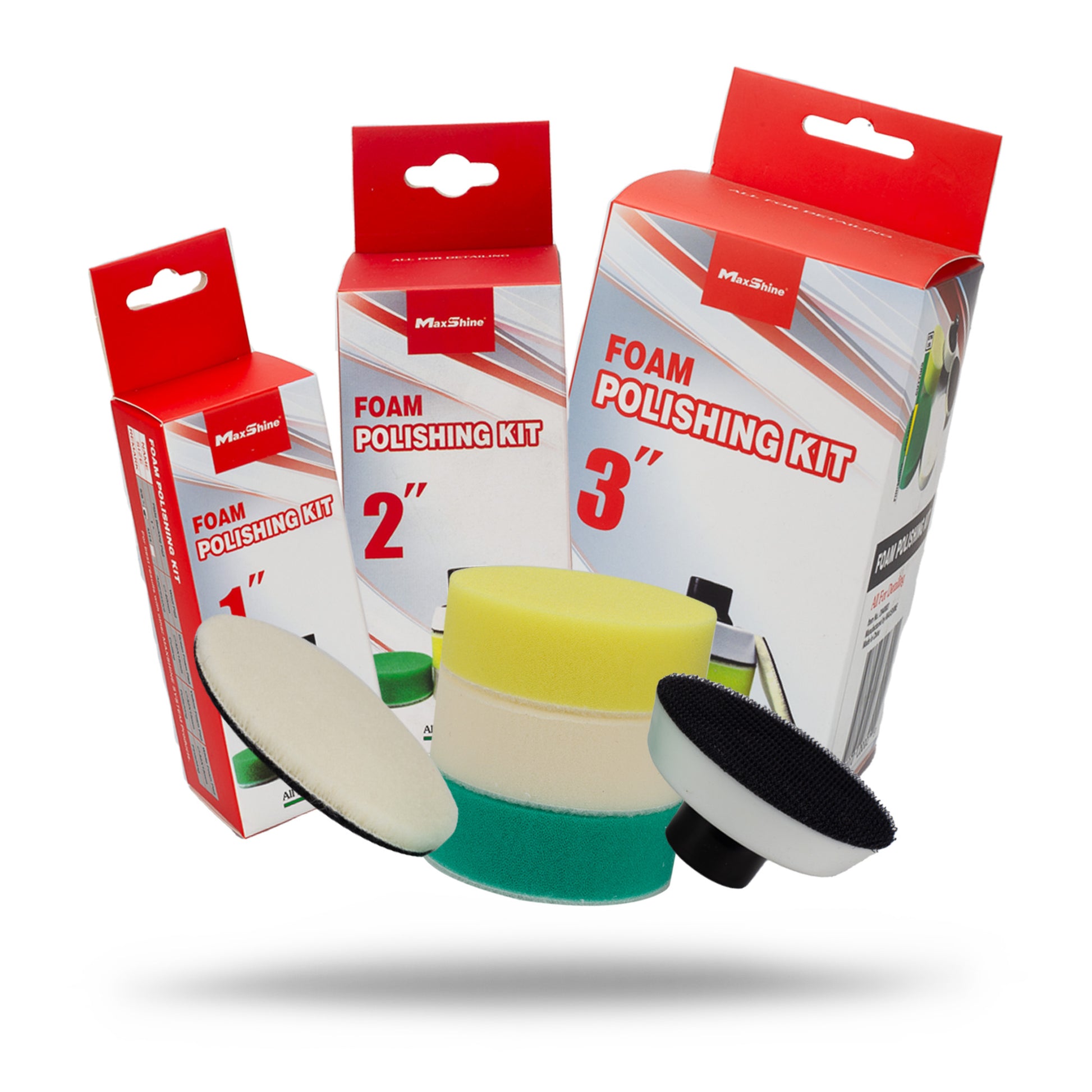 204000- Buffing Pads for Cars | Rotary Polishing Kit - 1in, 2in, 3in