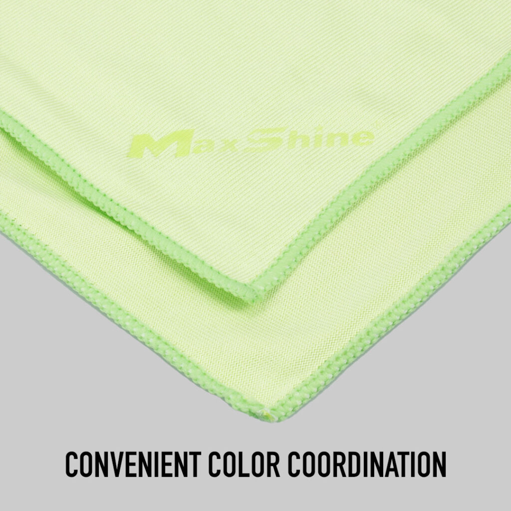 300GSM Green Car Glass Cleaning Cloth - Convenient Color Coordination